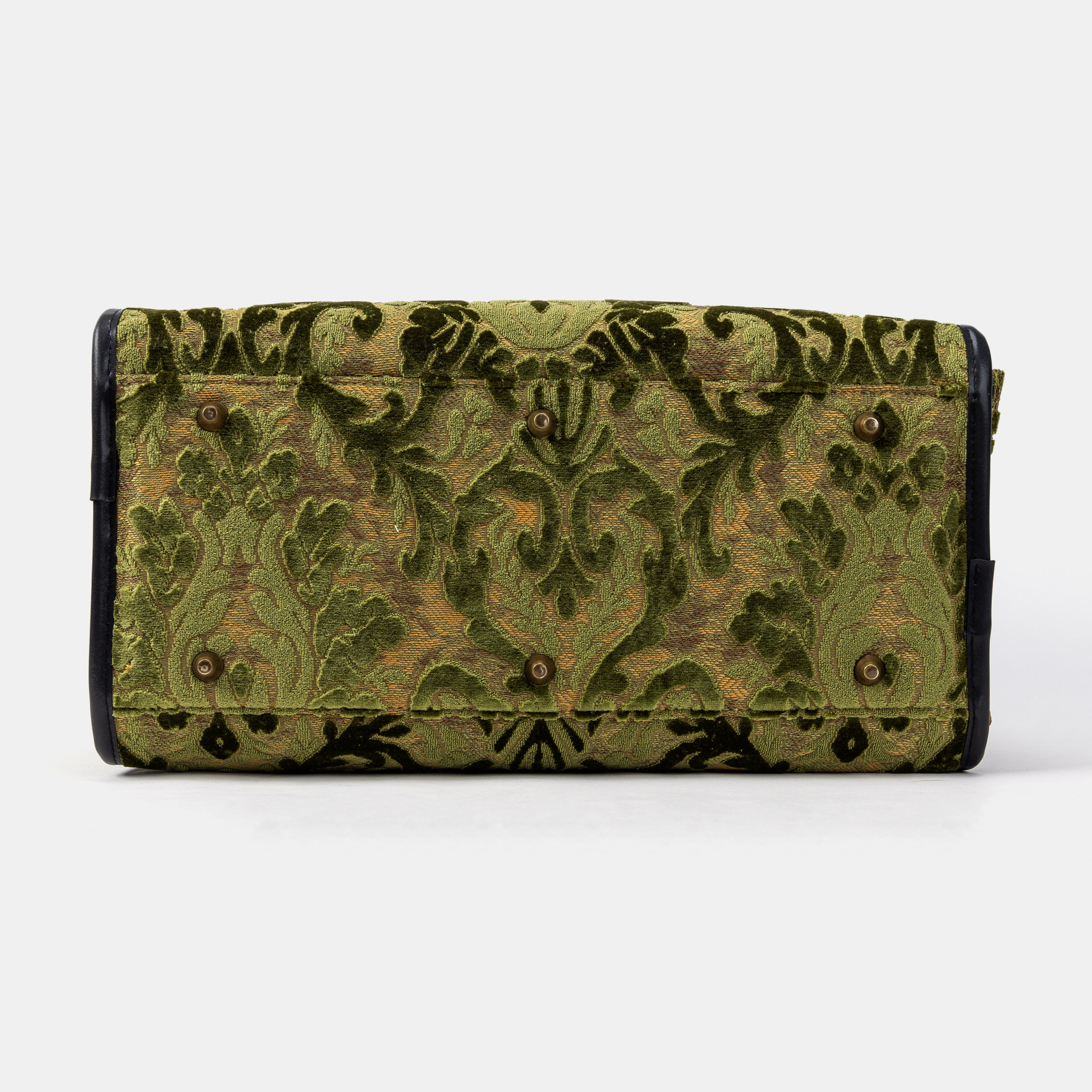 Travel Dog Carrier Bag Burnout Velvet Fern Green Bottom