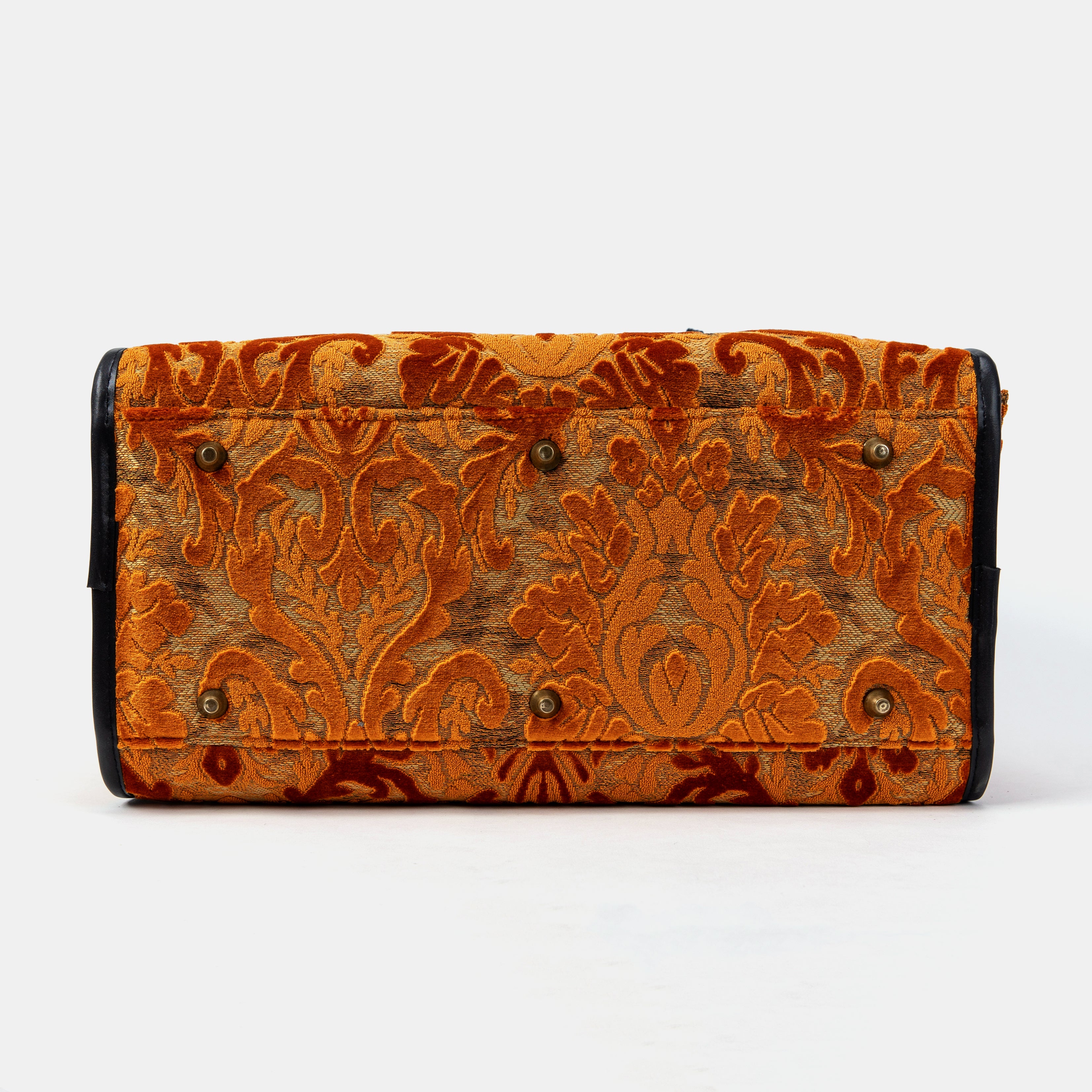 Travel Dog Carrier Bag Burnout Burnout Velvet Orange Bottom