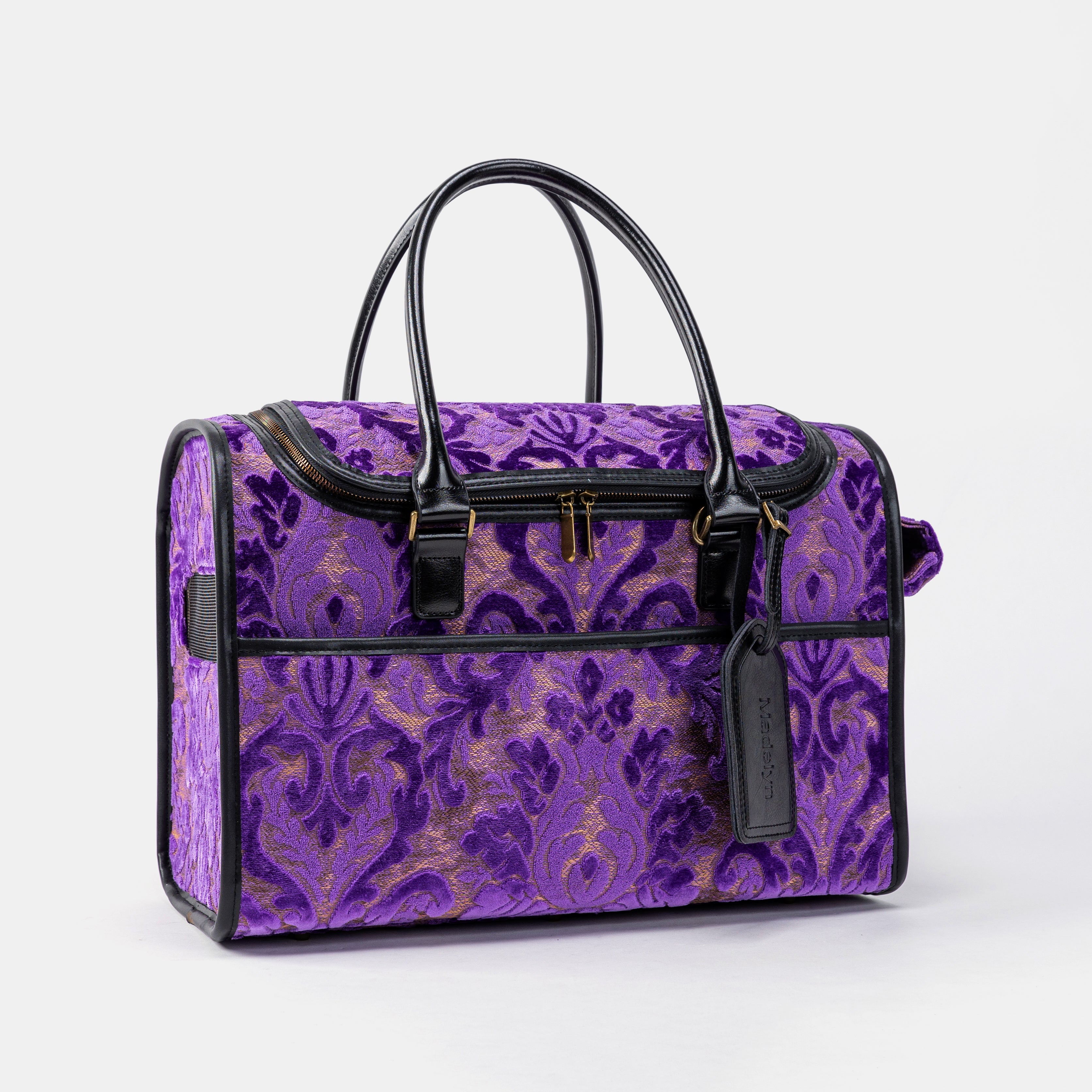 Travel Dog Carrier Bag Burnout Velvet Purple Overview