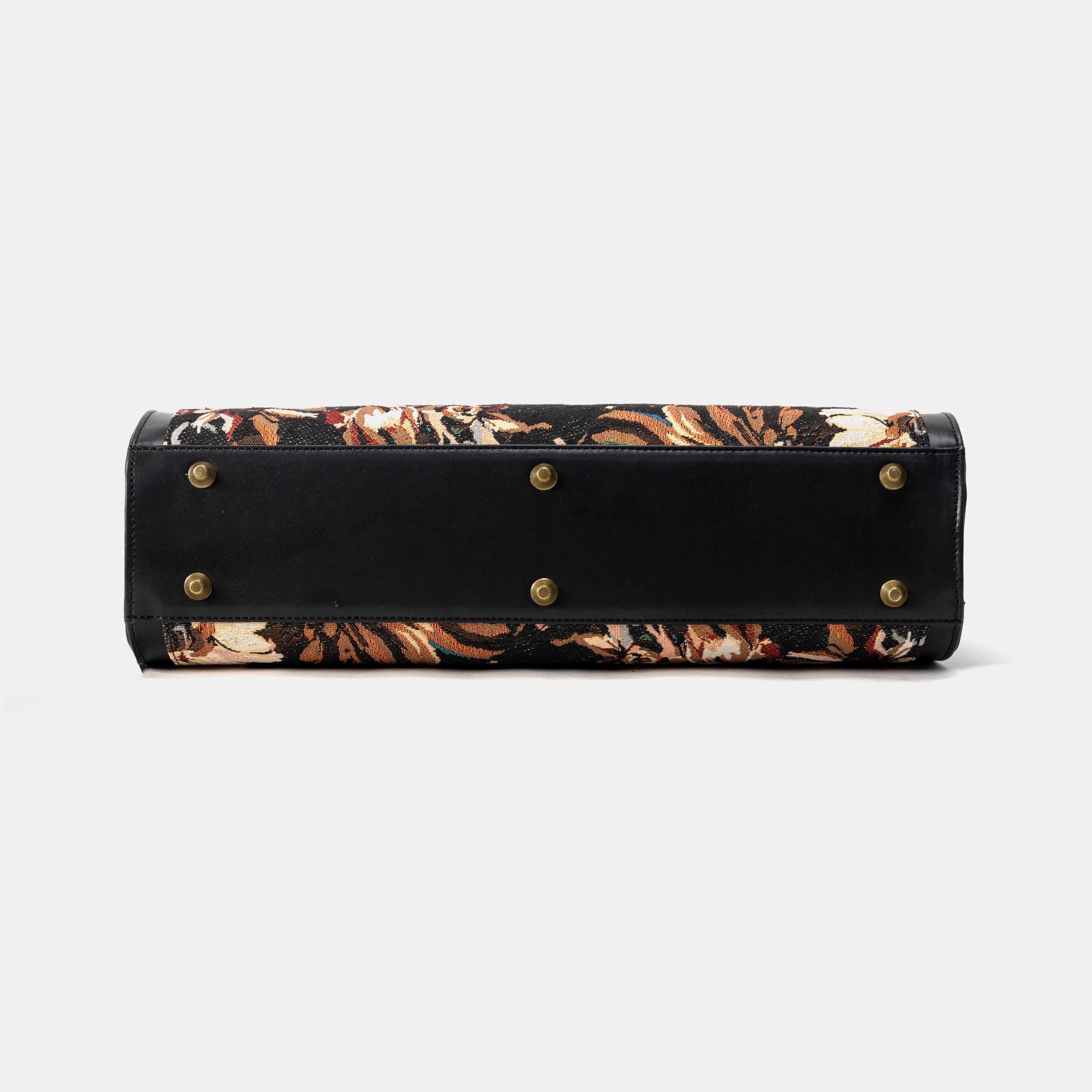Business Tote Carpet Bag Blooming Daisy Black bottom