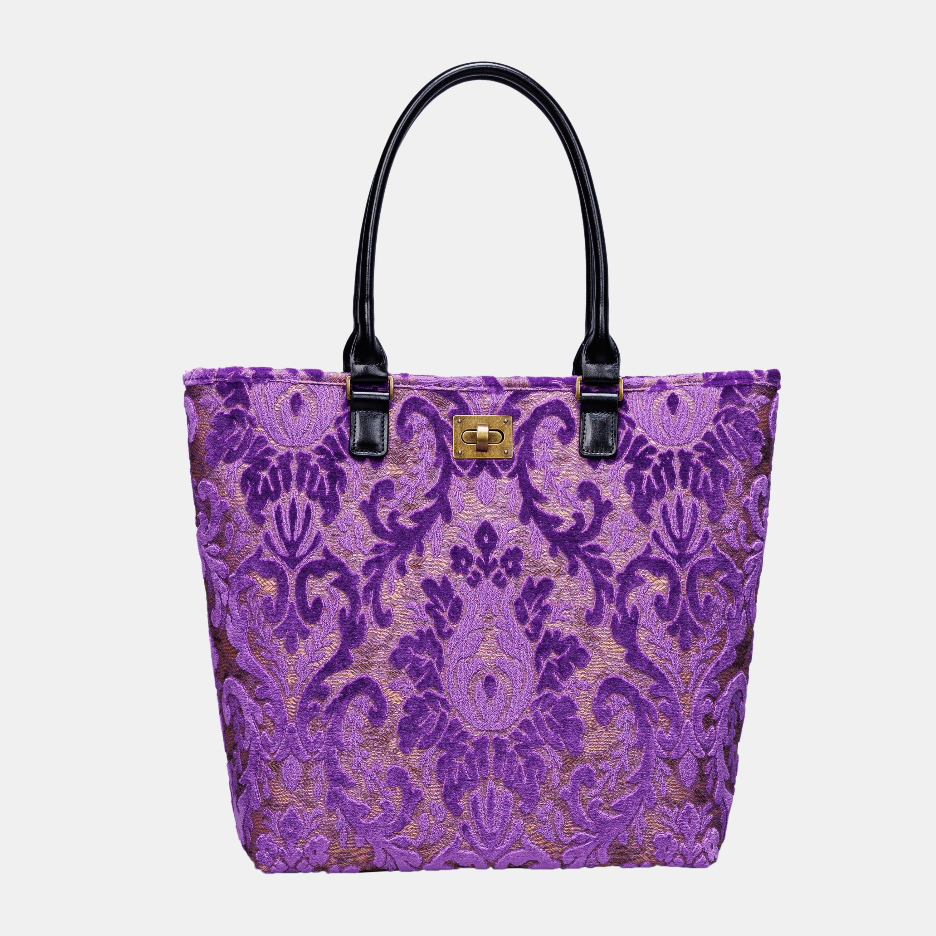 Burnout Velvet Purple Carpet Tote Shopper carpet bag MCW Handmade