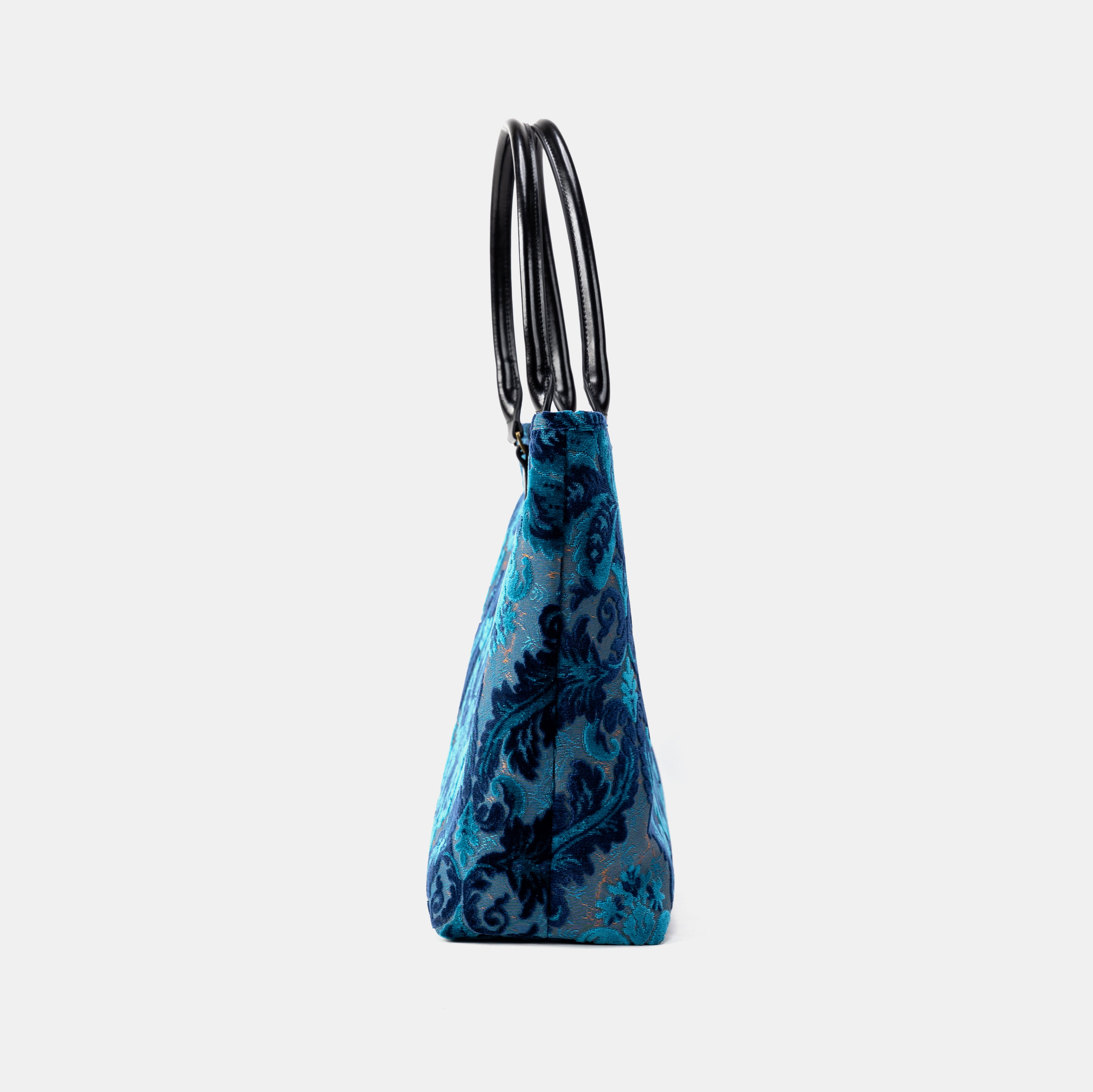 Burnout Velvet Revival Aqua Carpet Tote Shopper