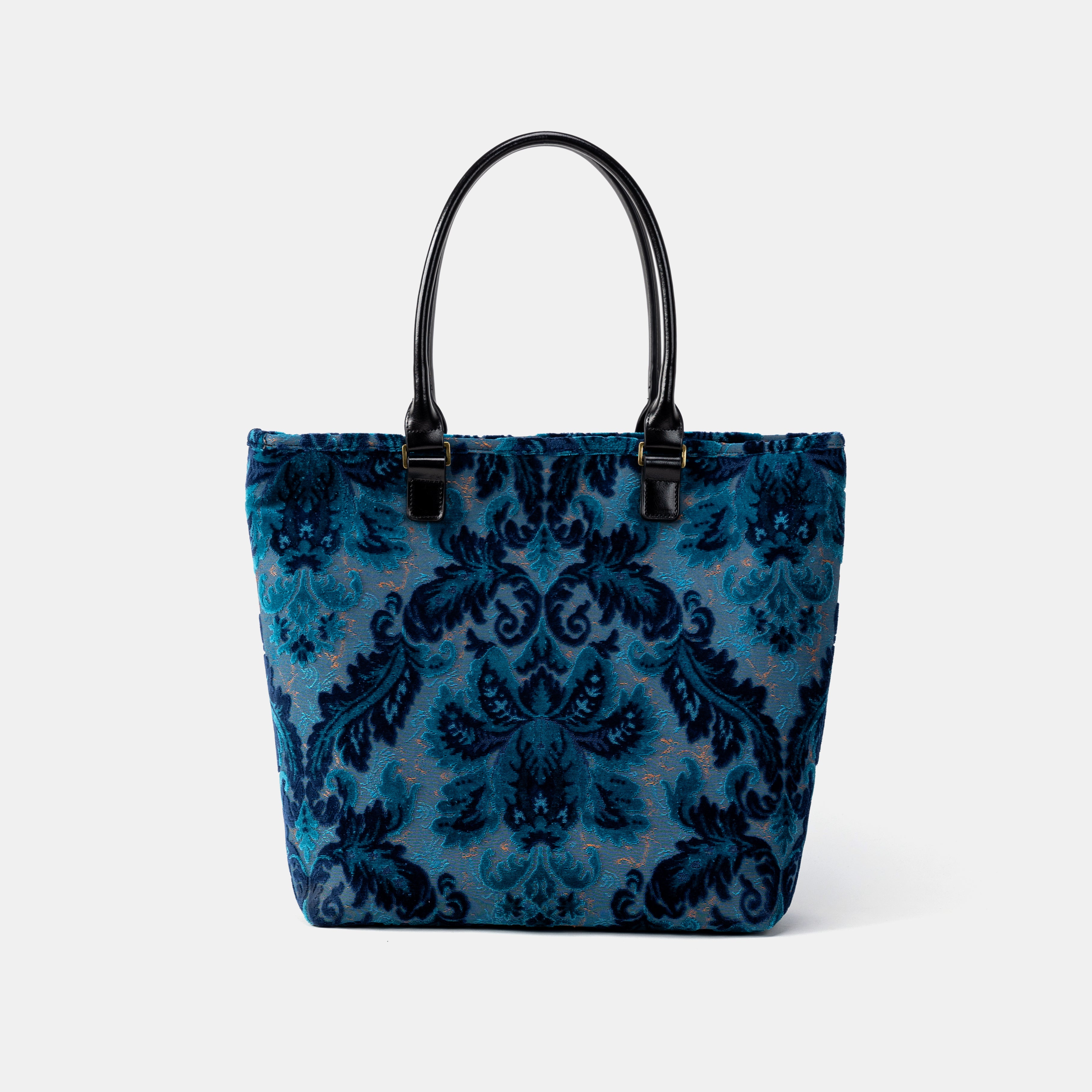 Burnout Velvet Revival Aqua Carpet Tote Shopper