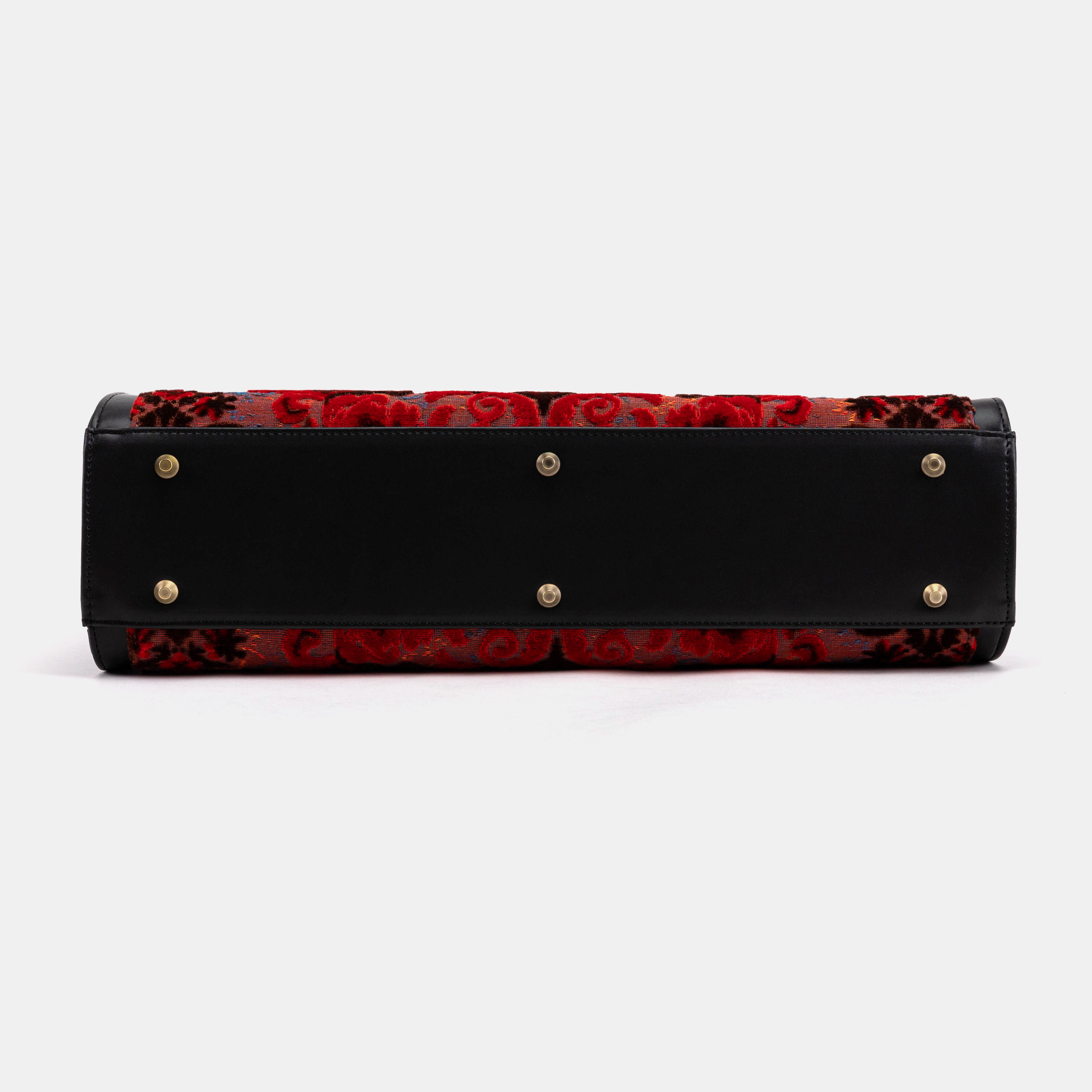 Burnout Velvet Revival Scarlet Business Tote bottom