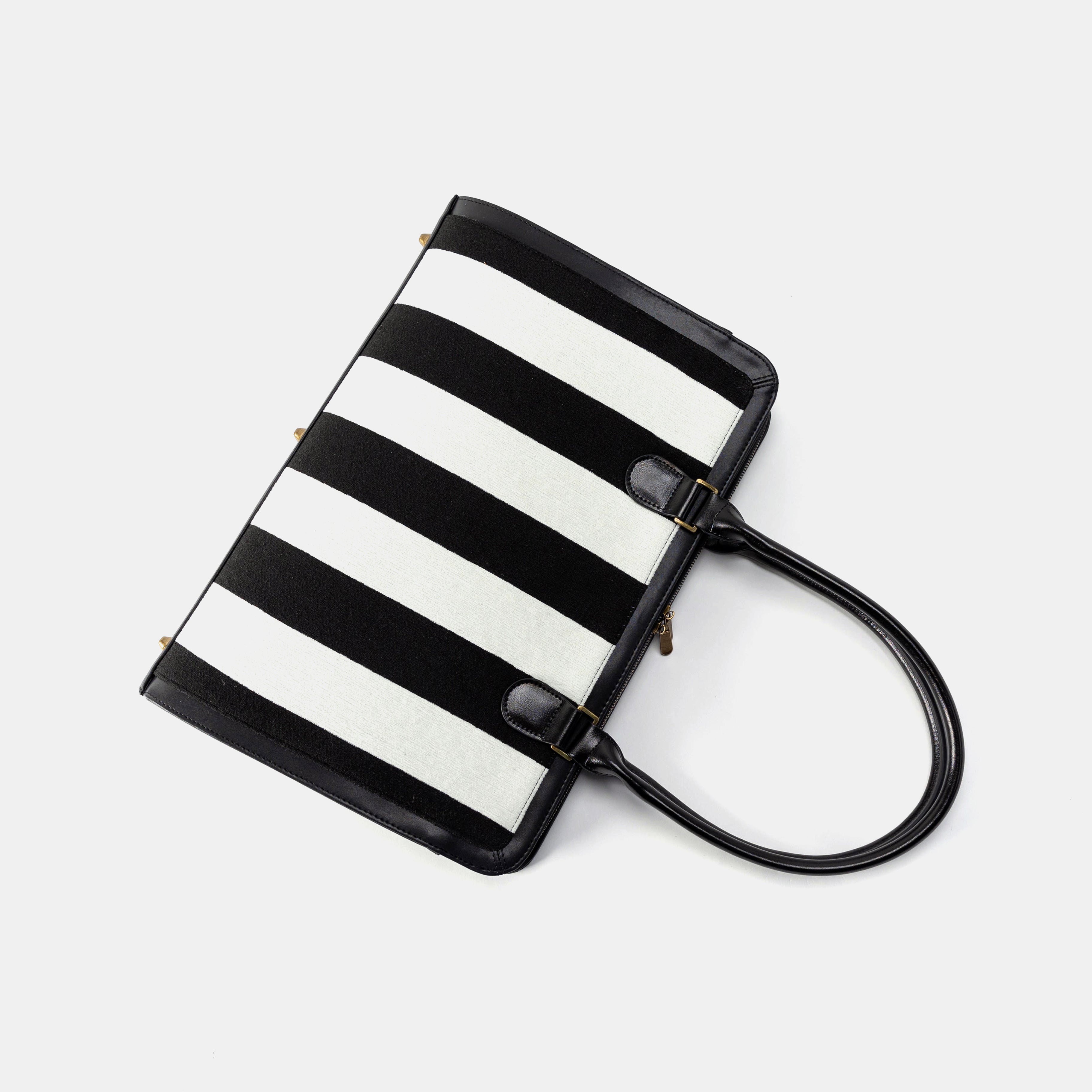 Black & White Beetlejuice Business Tote flat lying