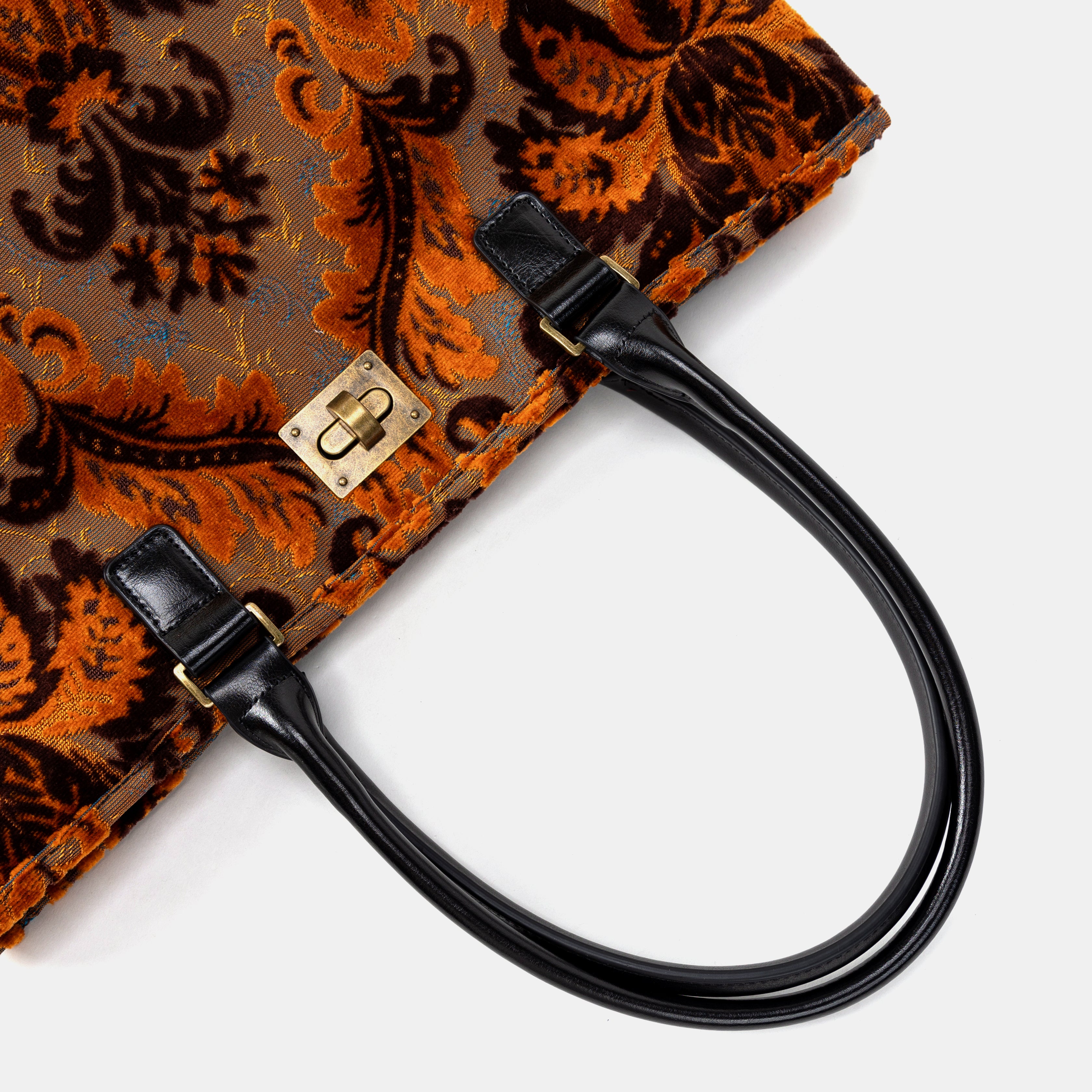 Burnout Velvet Revival Sienna Carpet Tote Shopper handle