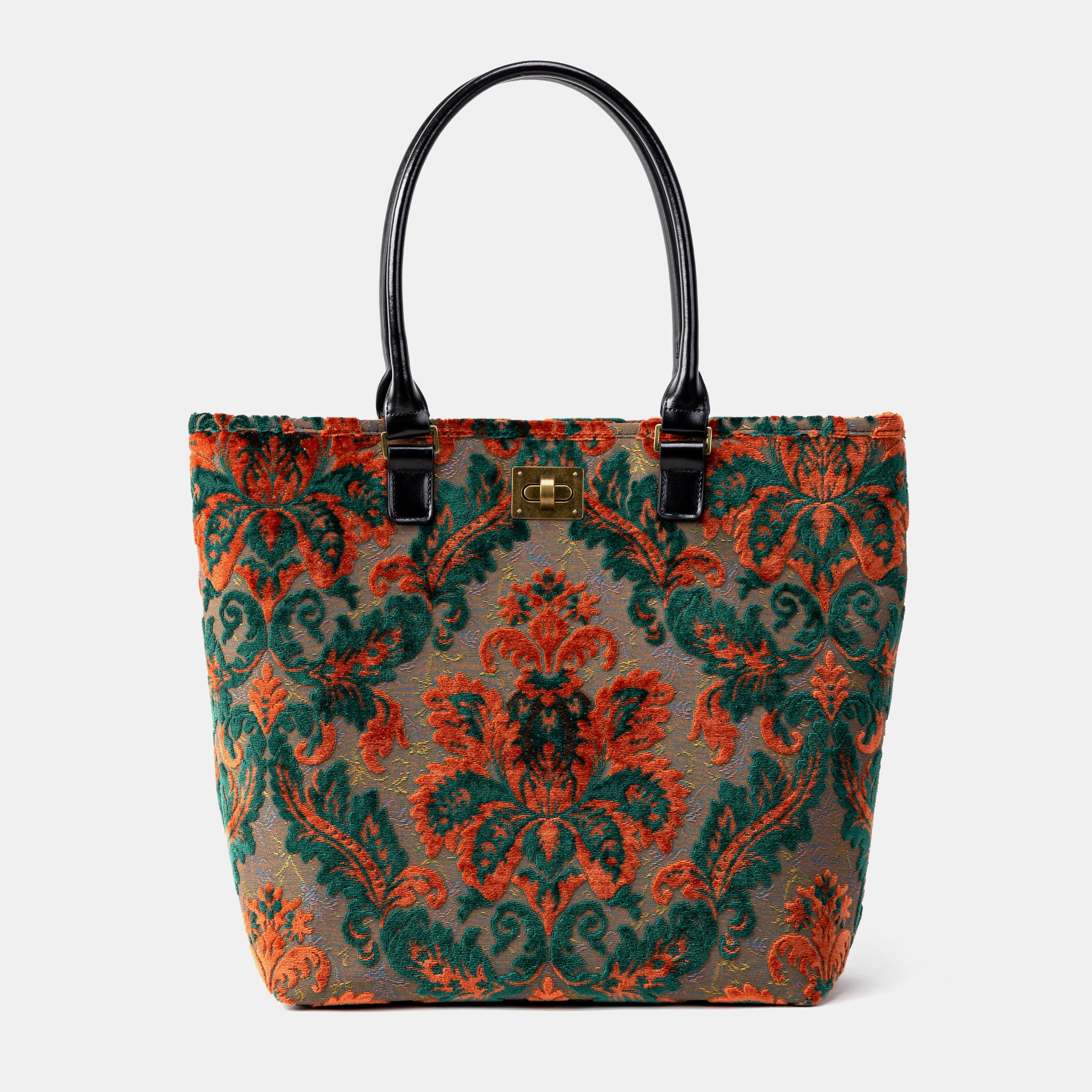 Burnout Velvet Revival Jade Carpet Tote Shopper overview