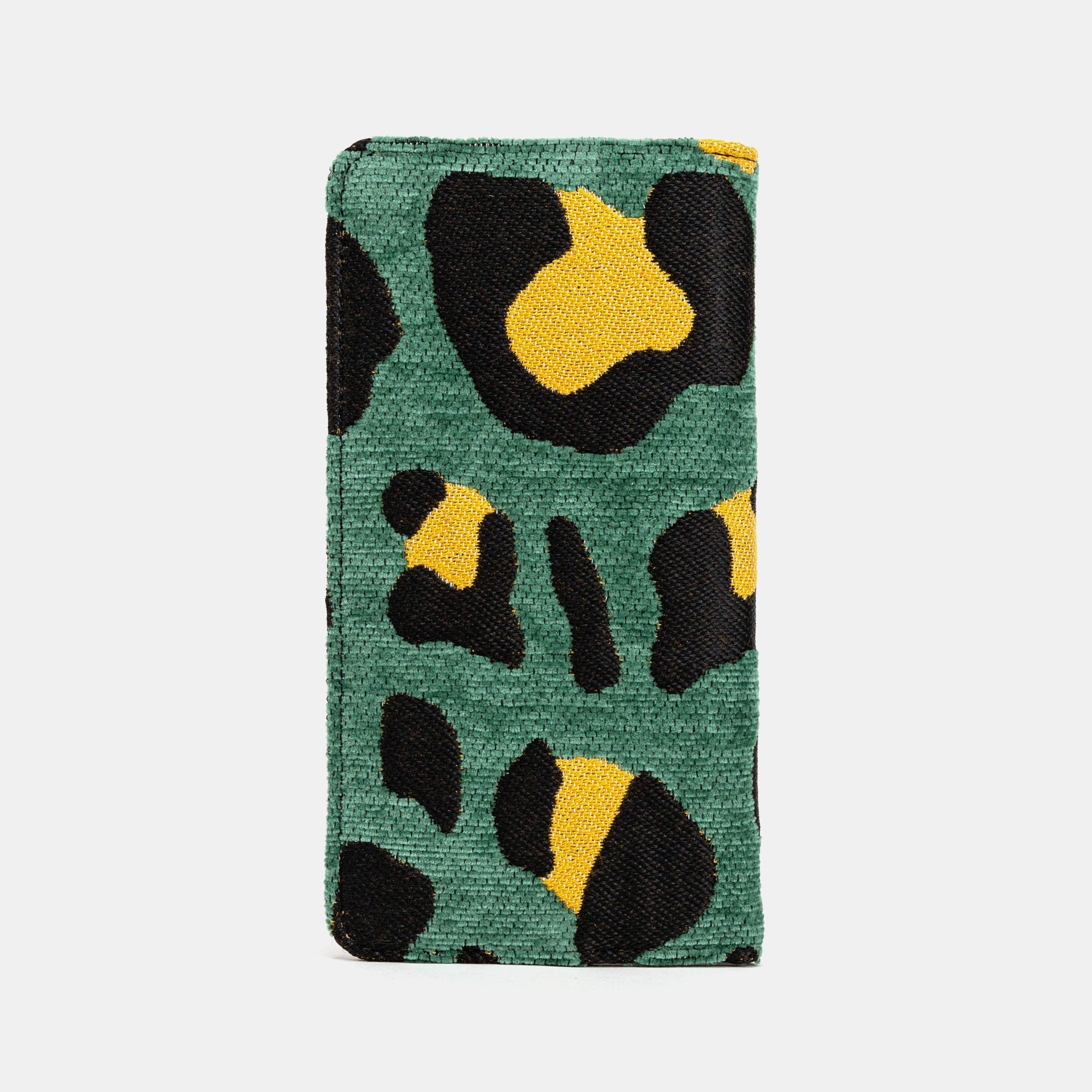 Leopard Green Checkbook Cover Carpetbag of America back