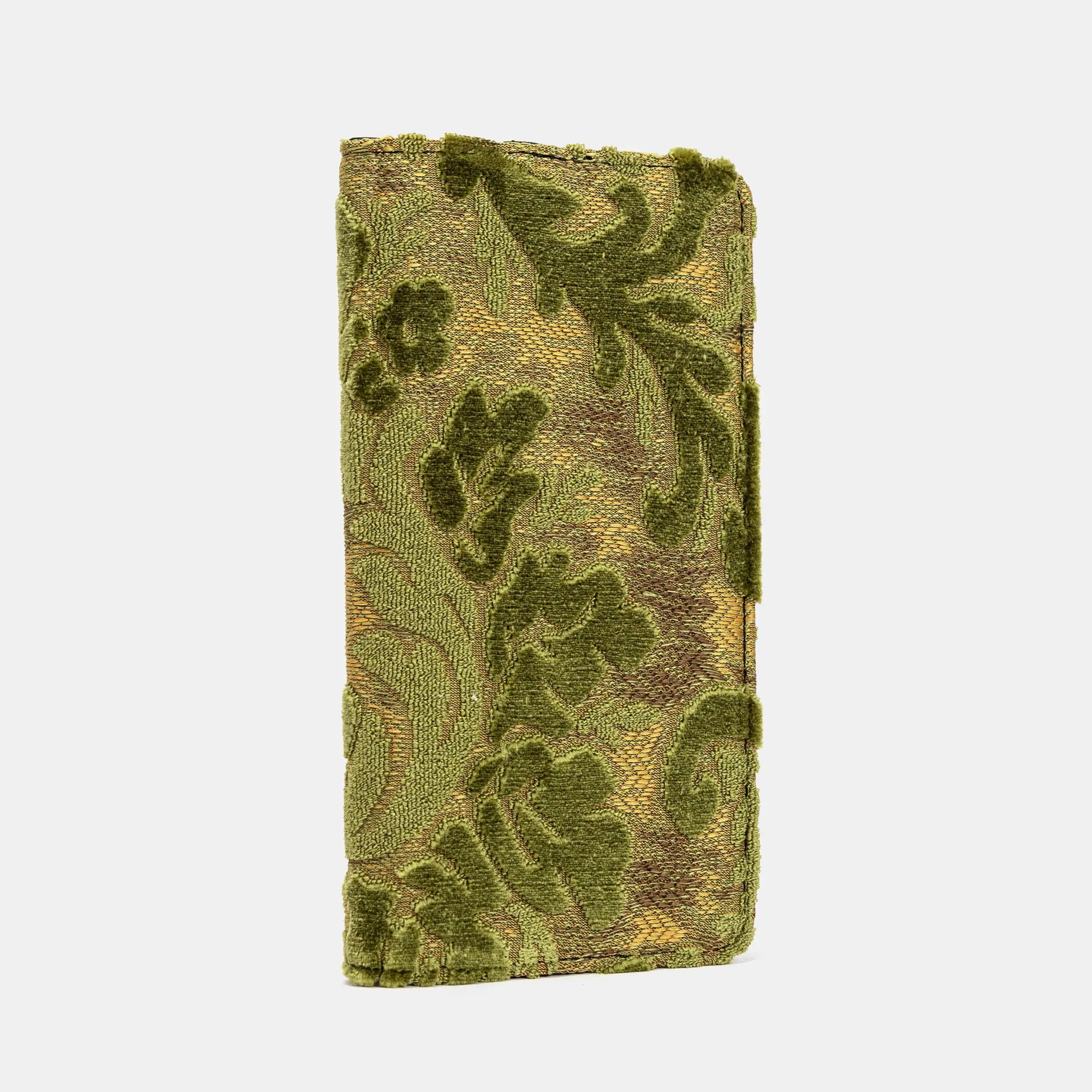 Burnout Velvet Fern Green Checkbook Cover of America side