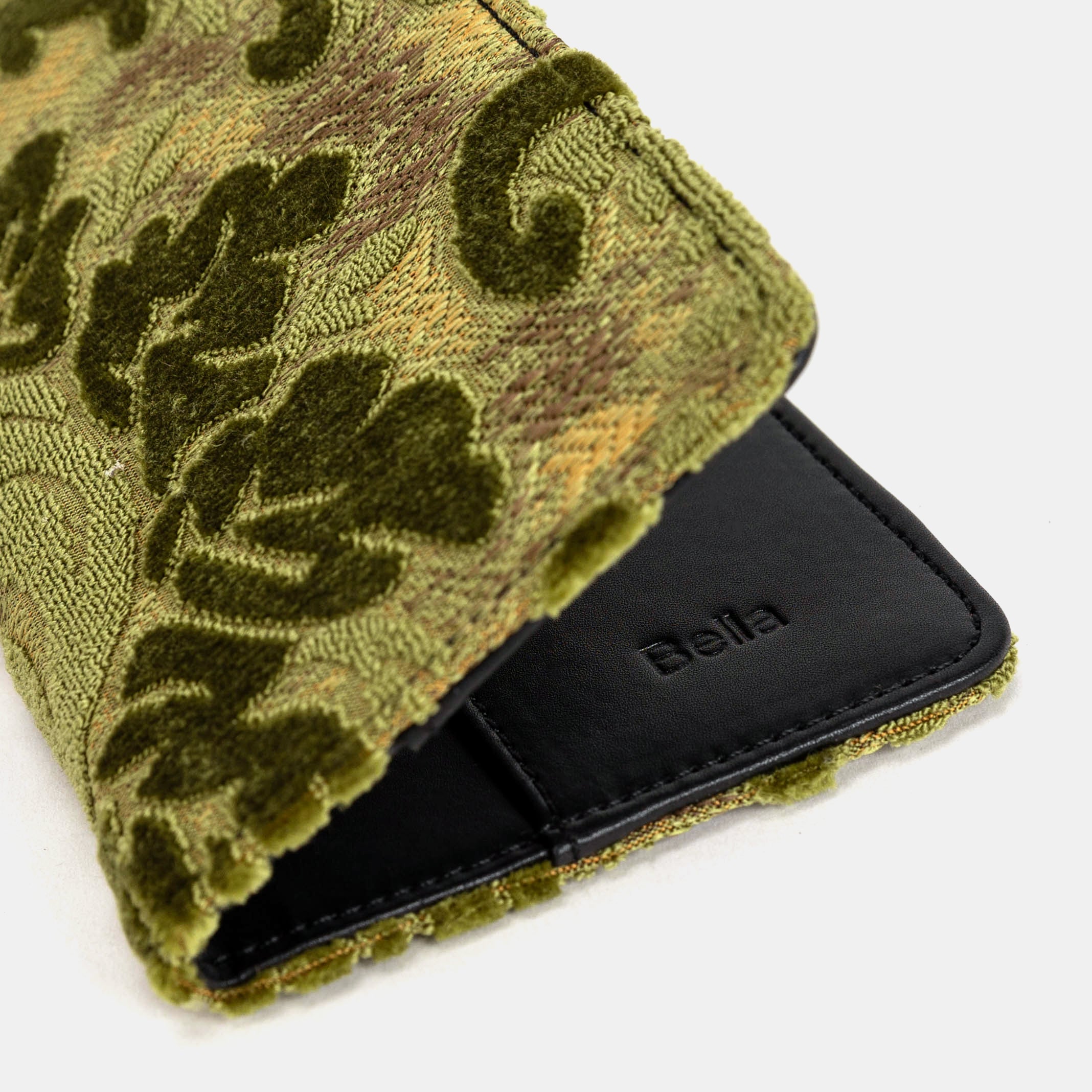 Burnout velvet Fern Green Checkbook Cover Checkbook Cover Carpetbag of America customization