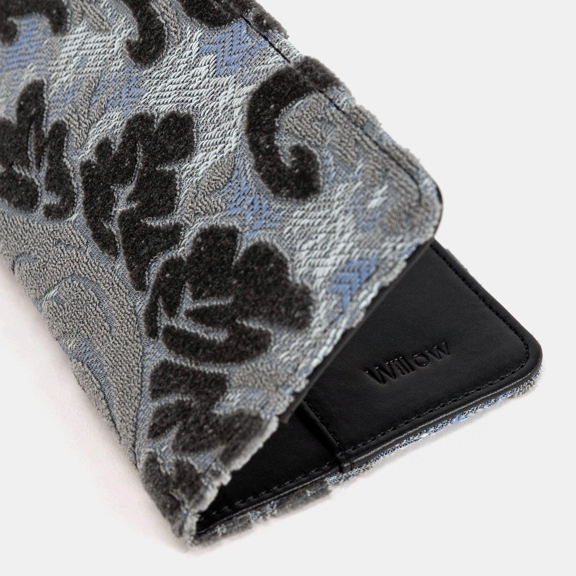 Burnout Velvet Steel Blue Checkbook Cover Checkbook Cover Carpetbag of America customization