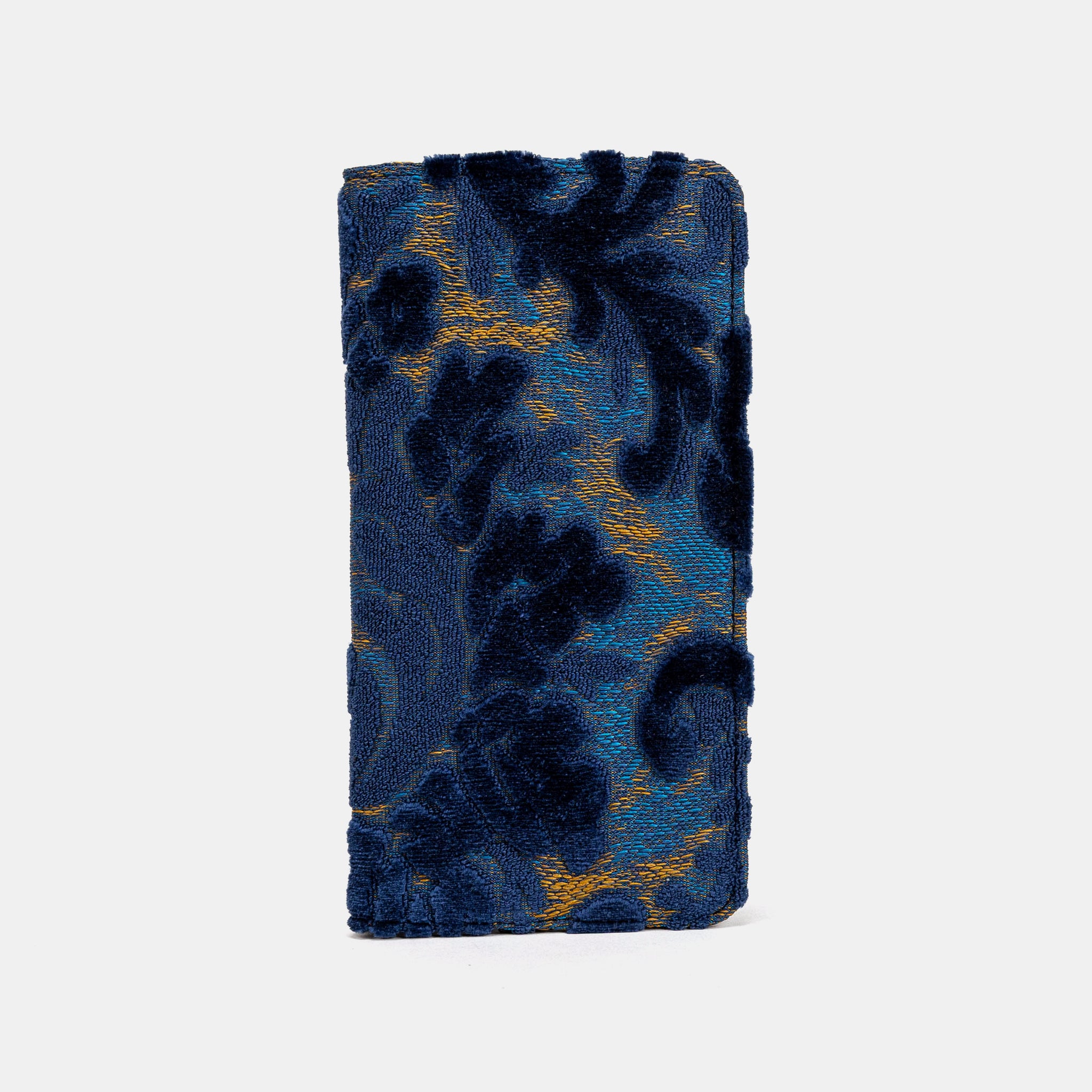 Burnout Velvet Navy Checkbook Cover Checkbook Cover Carpetbag of America