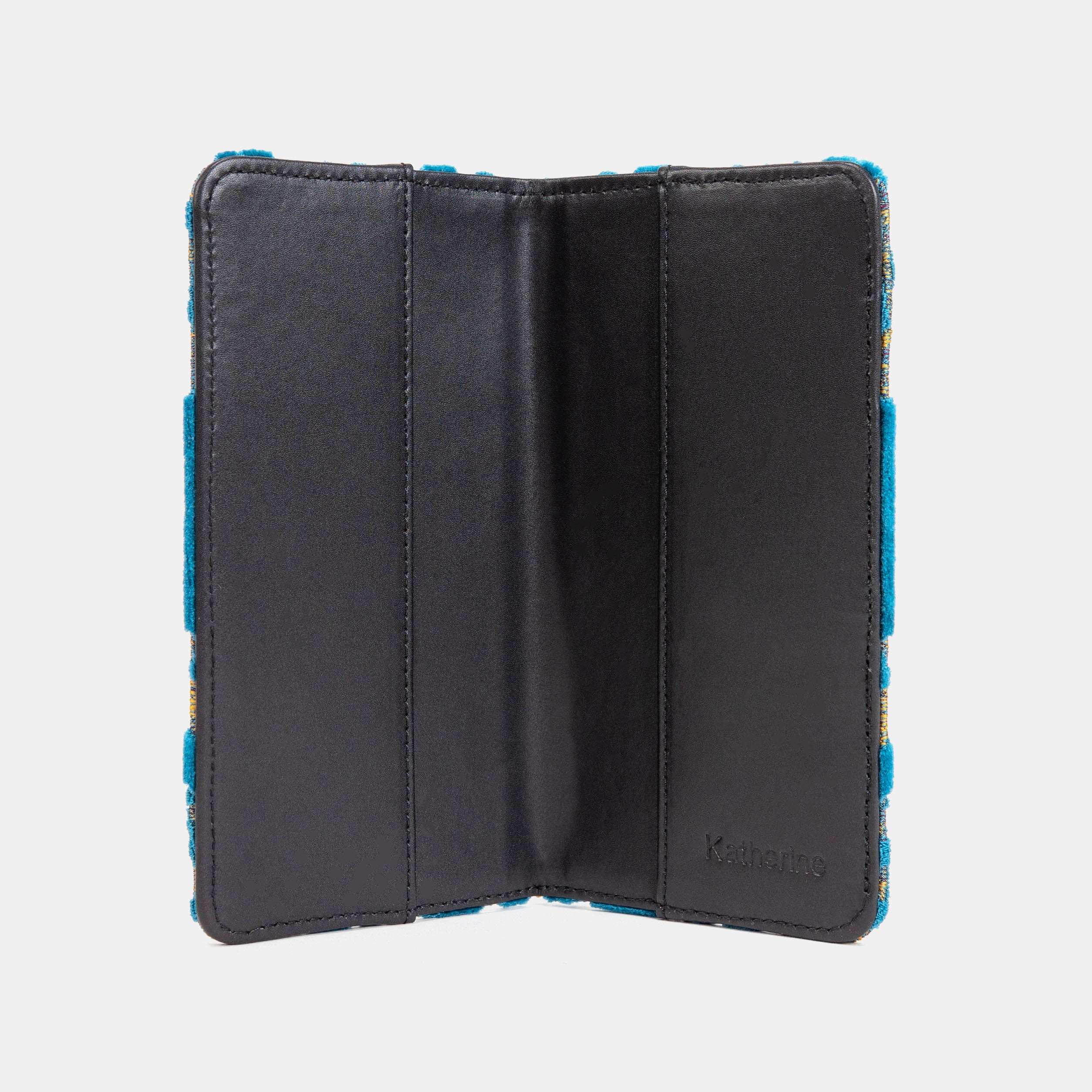 Burnout Velvet Aqua Blue Checkbook Cover