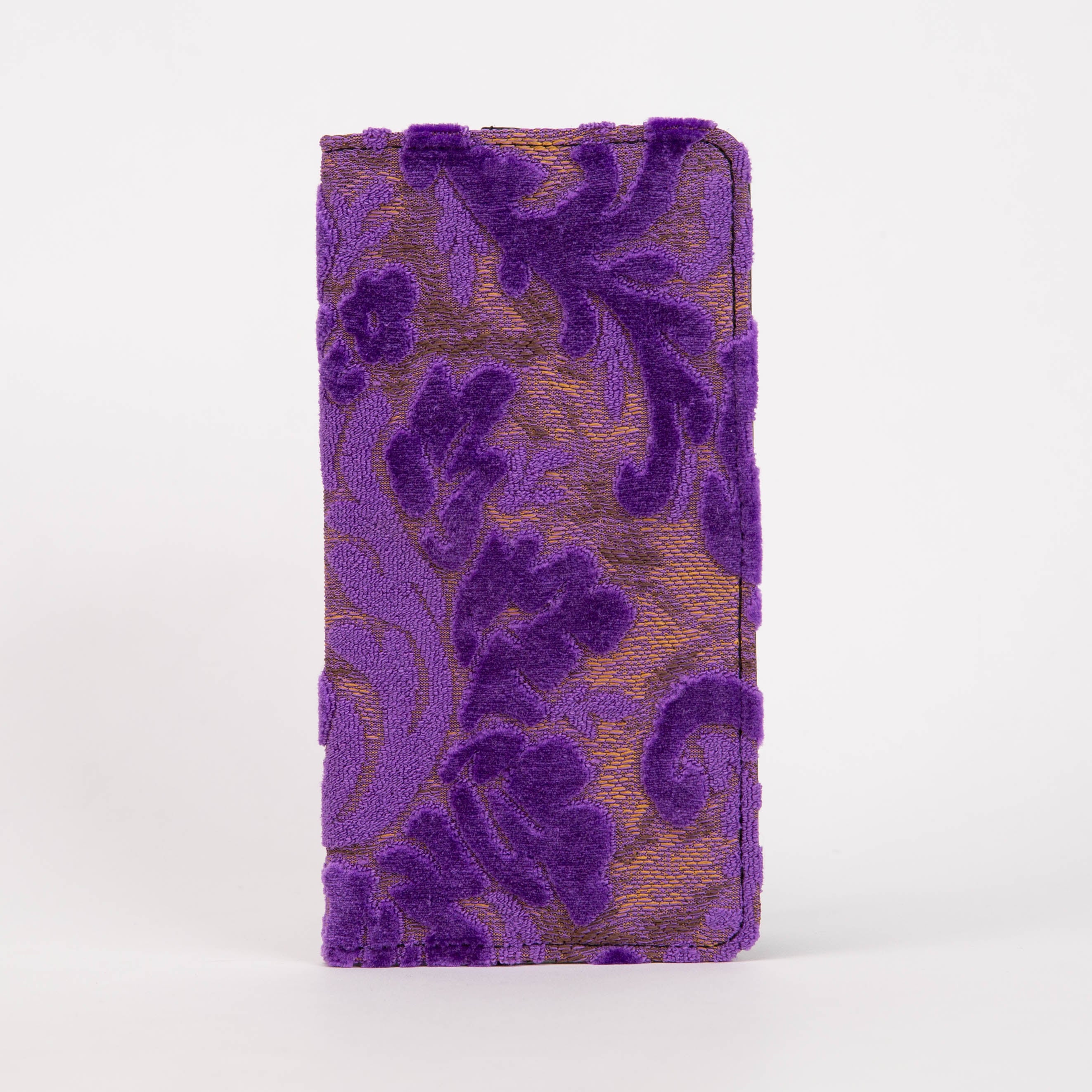 Burnout Velvet Purple Checkbook Cover Carpetbag of America overview
