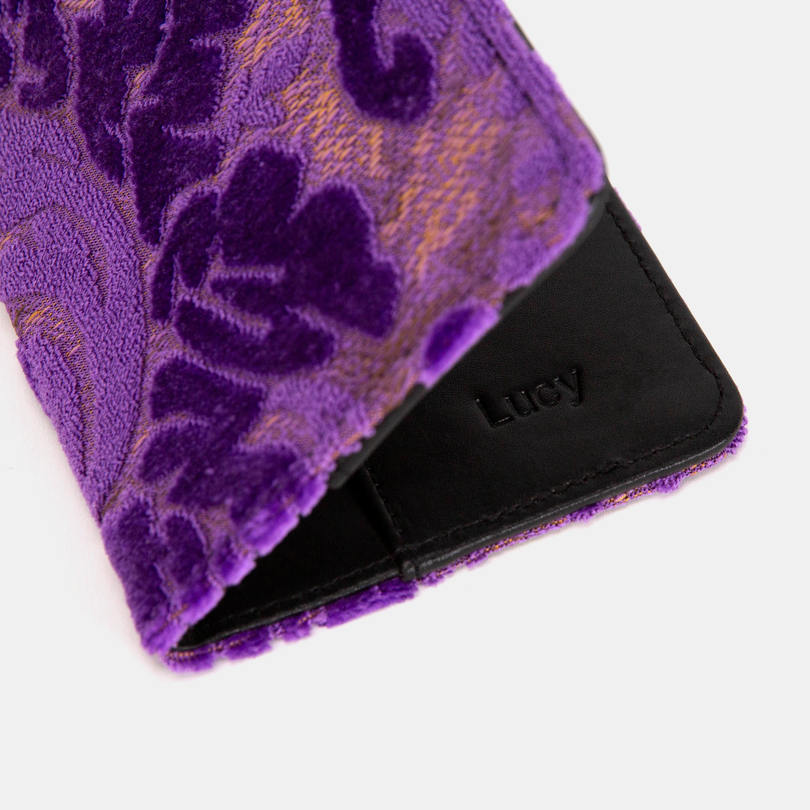 Burnout Velvet Purple Checkbook Cover Carpetbag of America customization