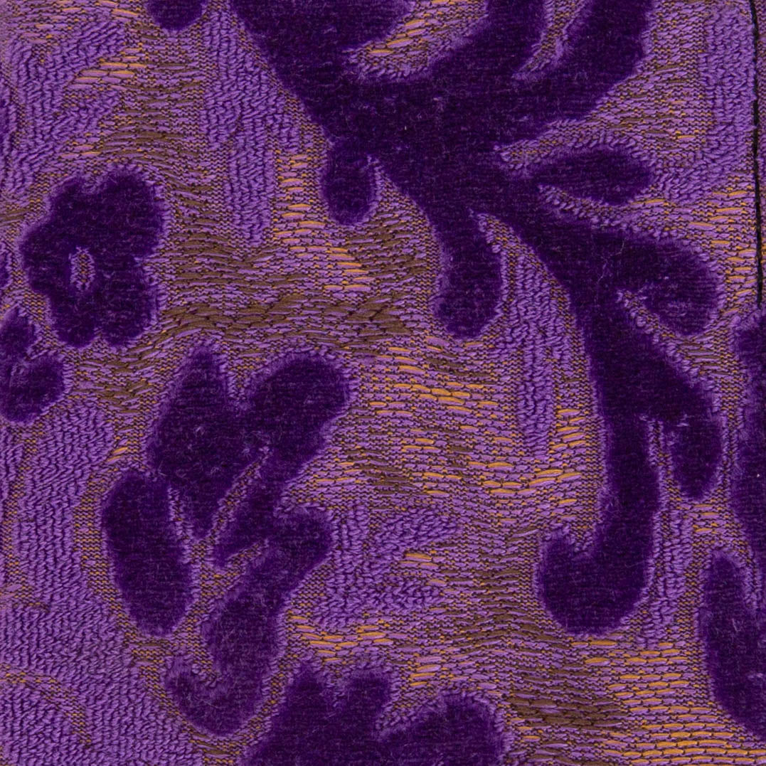 Burnout Velvet Purple Checkbook Cover Carpetbag of America detail