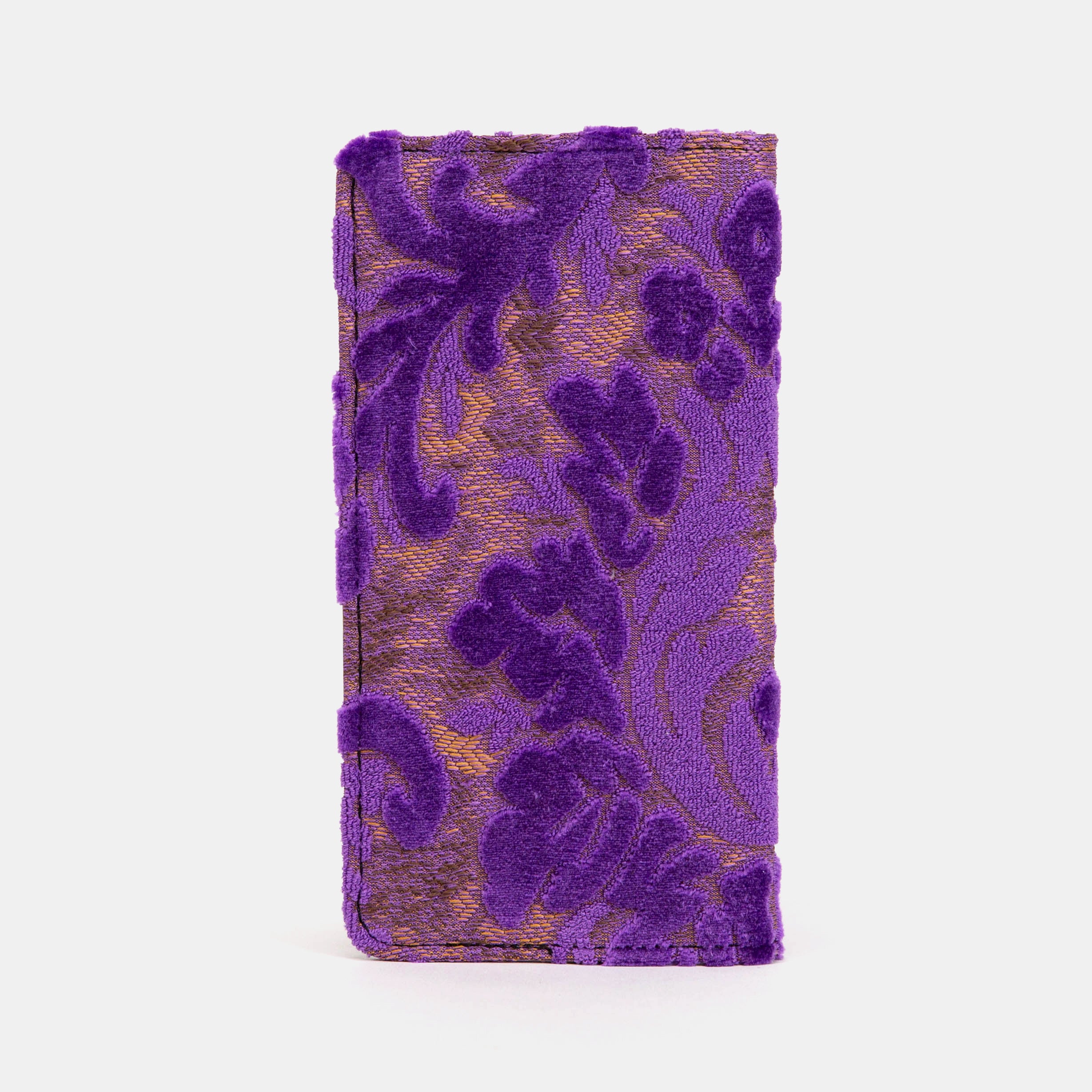 Burnout Velvet Purple Checkbook Cover Carpetbag of America back