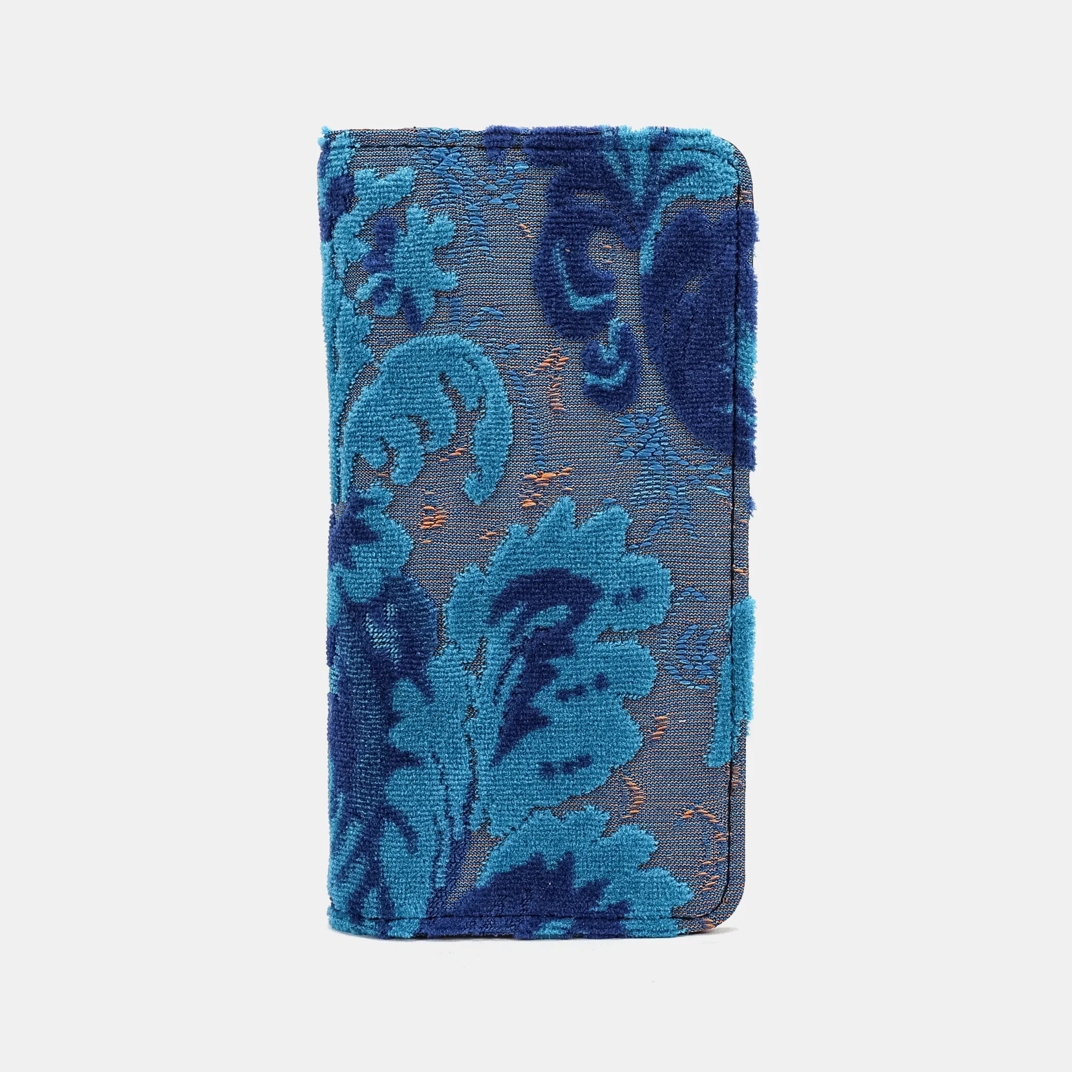 Burnout Velvet Revival Aqua Checkbook Cover