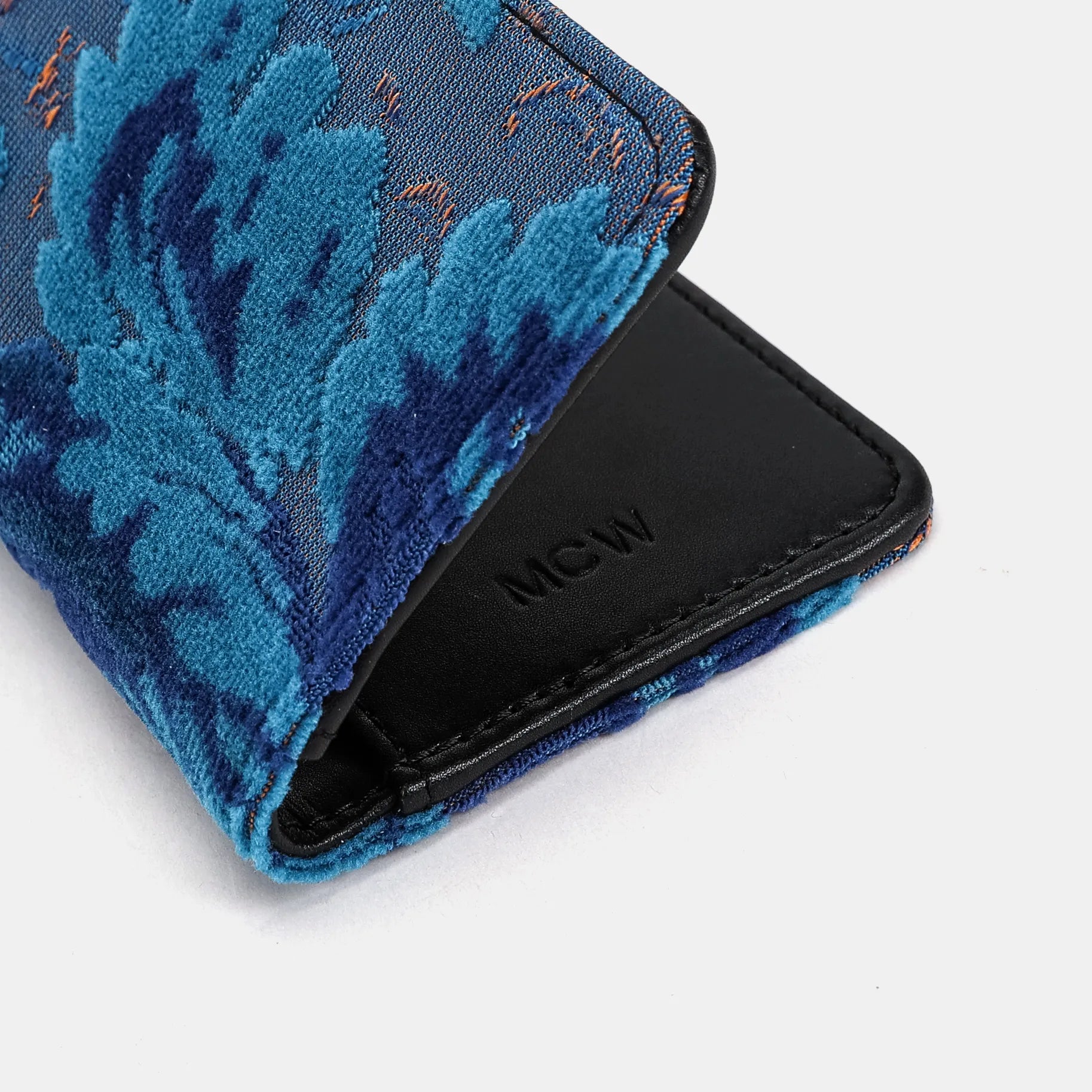 Burnout Velvet Revival Aqua Checkbook Cover