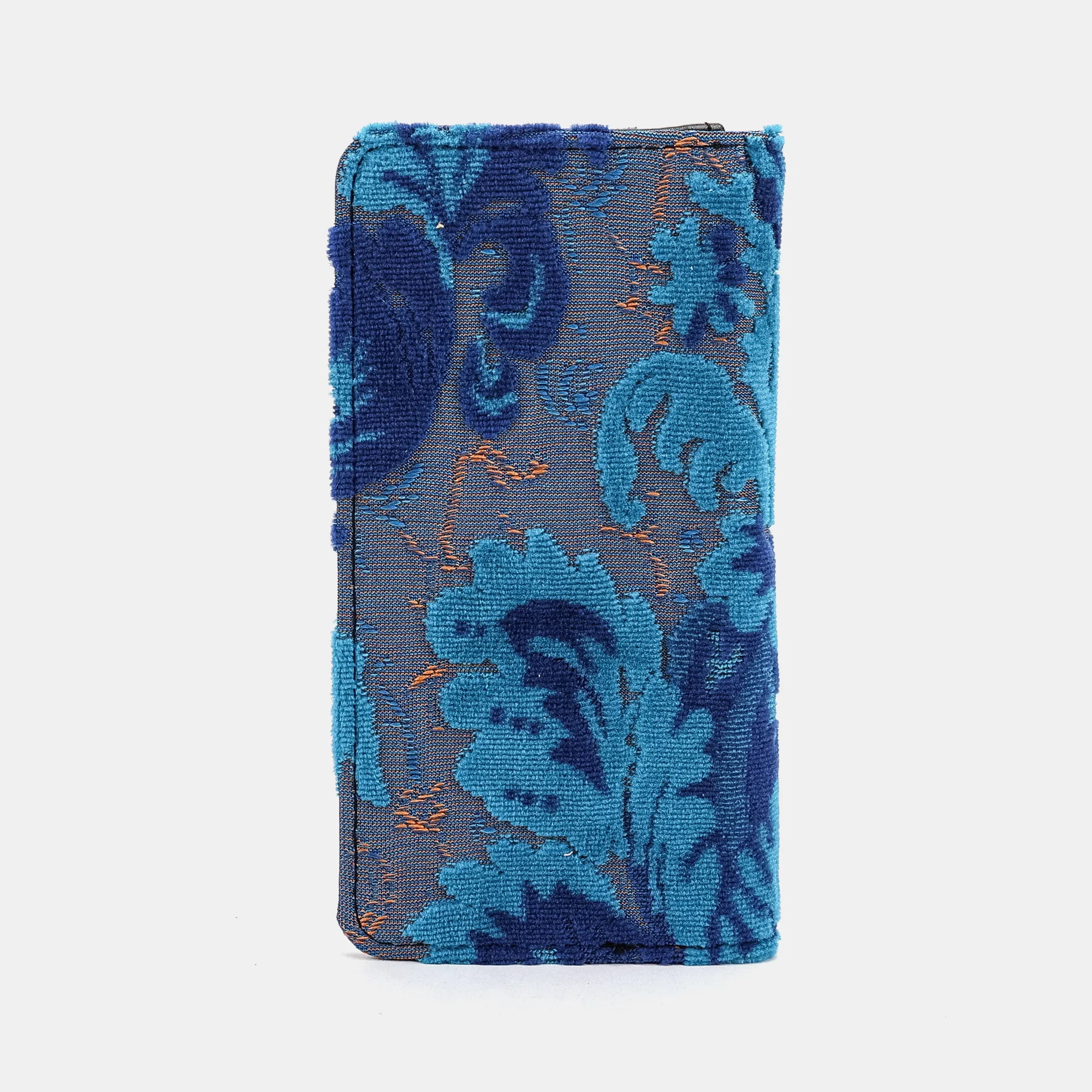 Burnout Velvet Revival Aqua Checkbook Cover