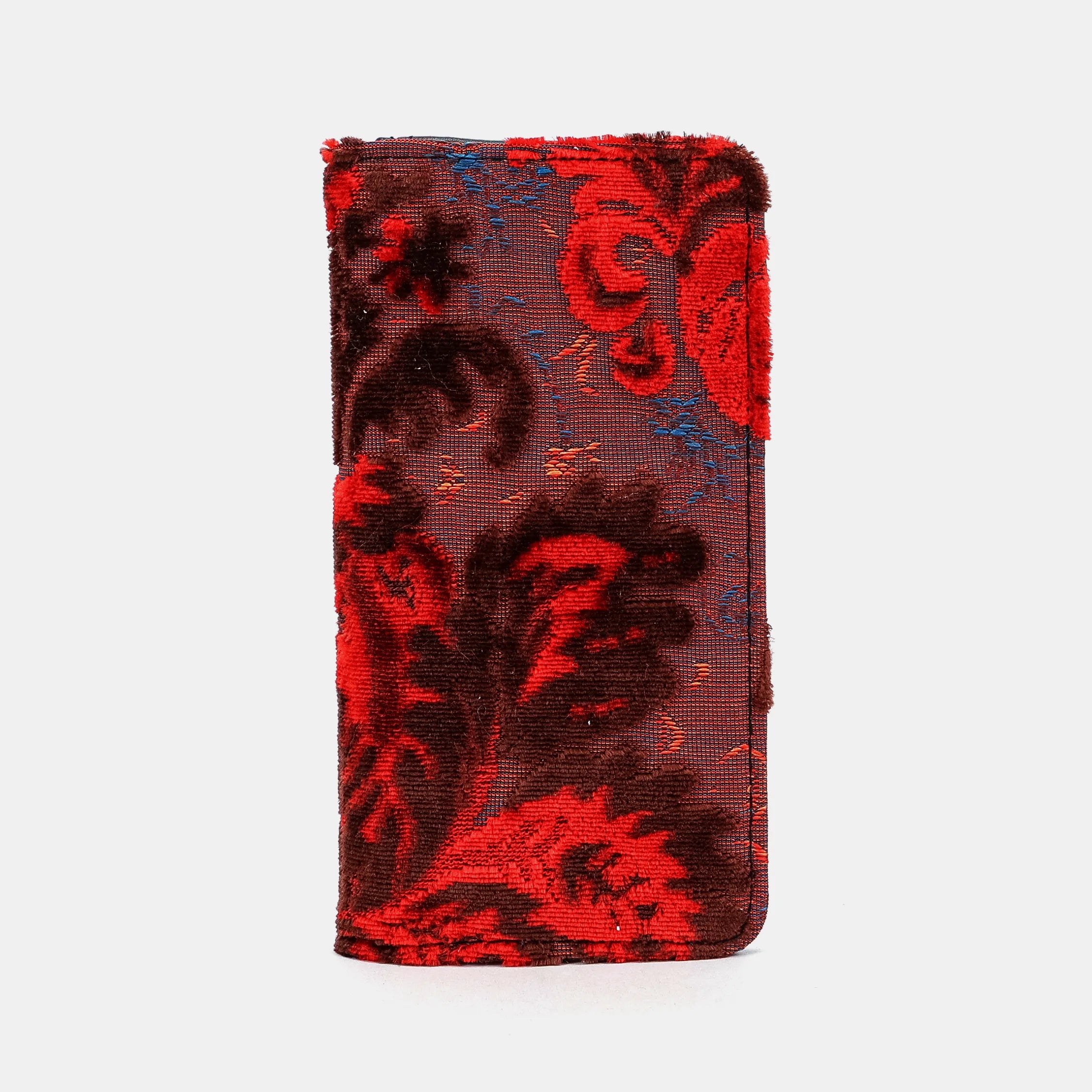 Burnout Velvet Revival Scarlet Checkbook Cover