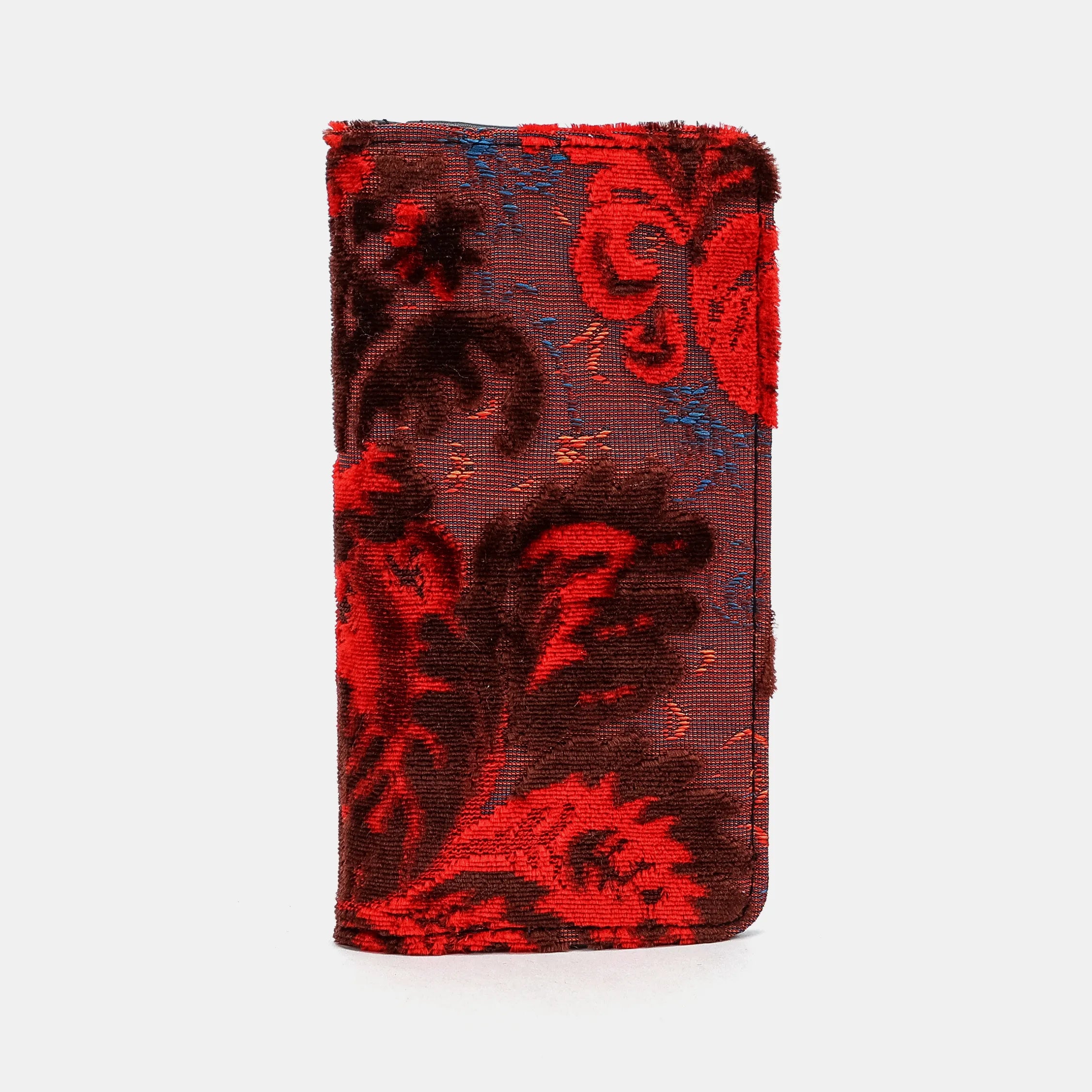 Burnout Velvet Revival Scarlet Checkbook Cover