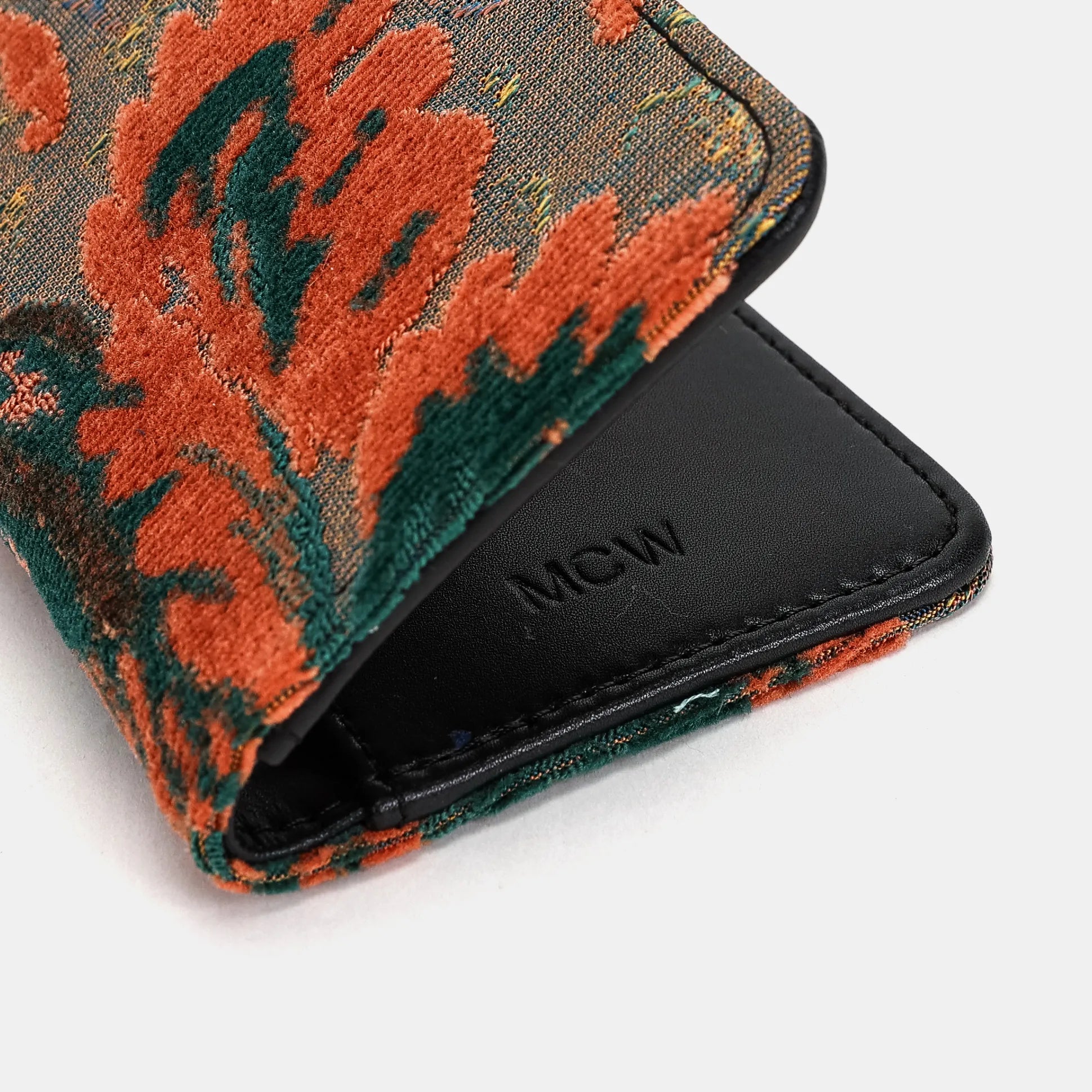 Burnout Velvet Revival Jade Checkbook Cover