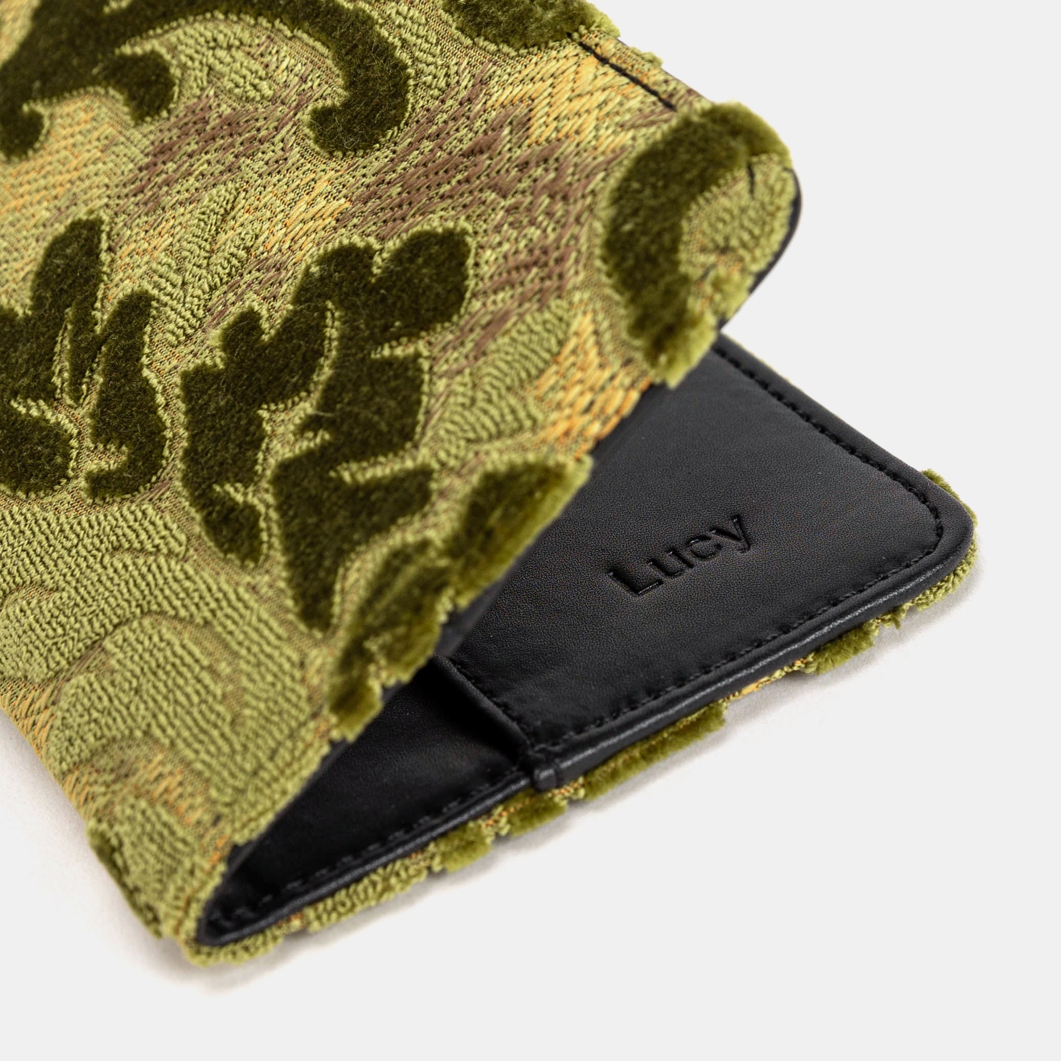Burnout Velvet Fern Green Passport Cover Carpetbag of America customization