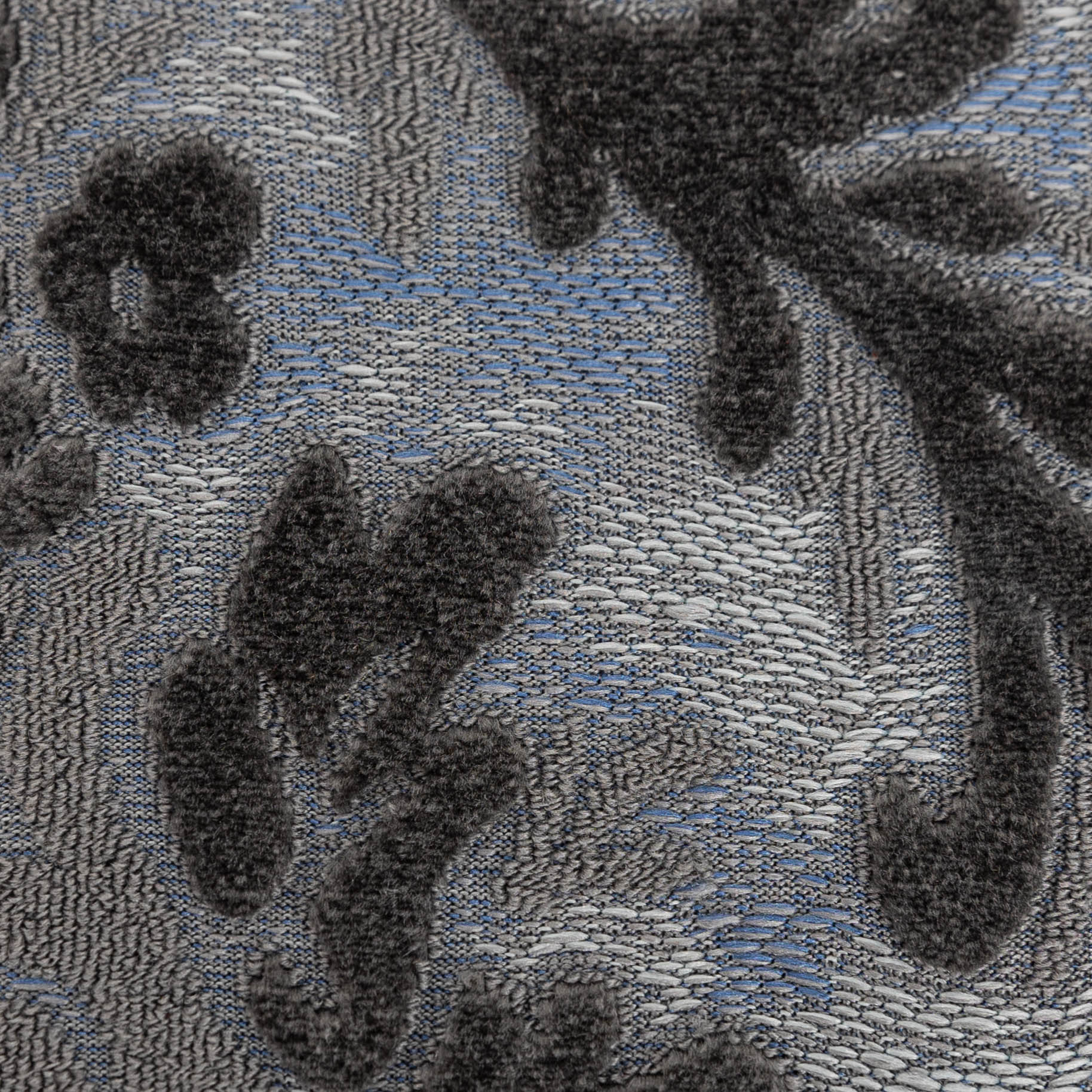 Burnout Velvet Steel Blue  Passport Cover Carpetbag of America  detail