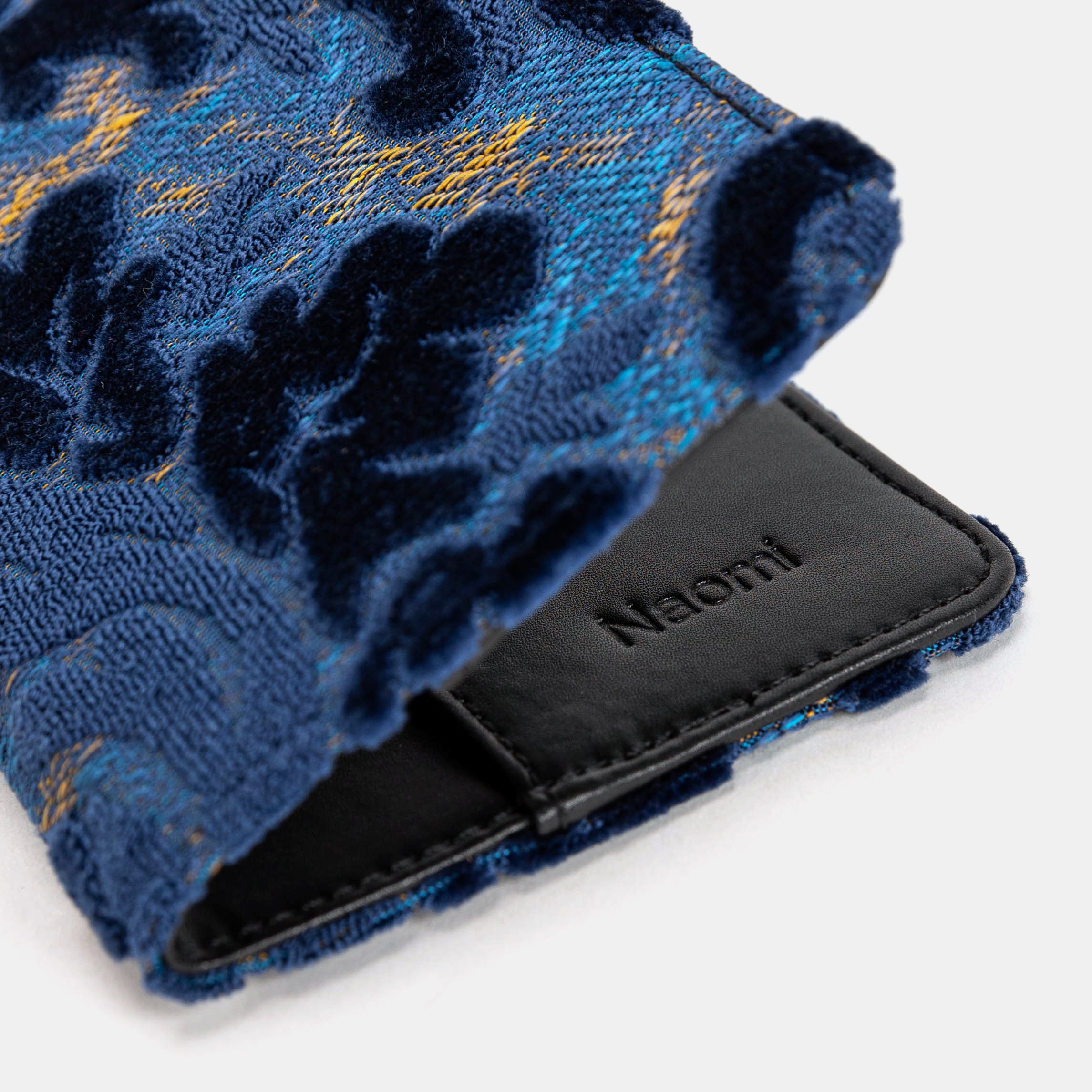 Burnout Velvet Navy Passport Cover Carpetbag of America customization