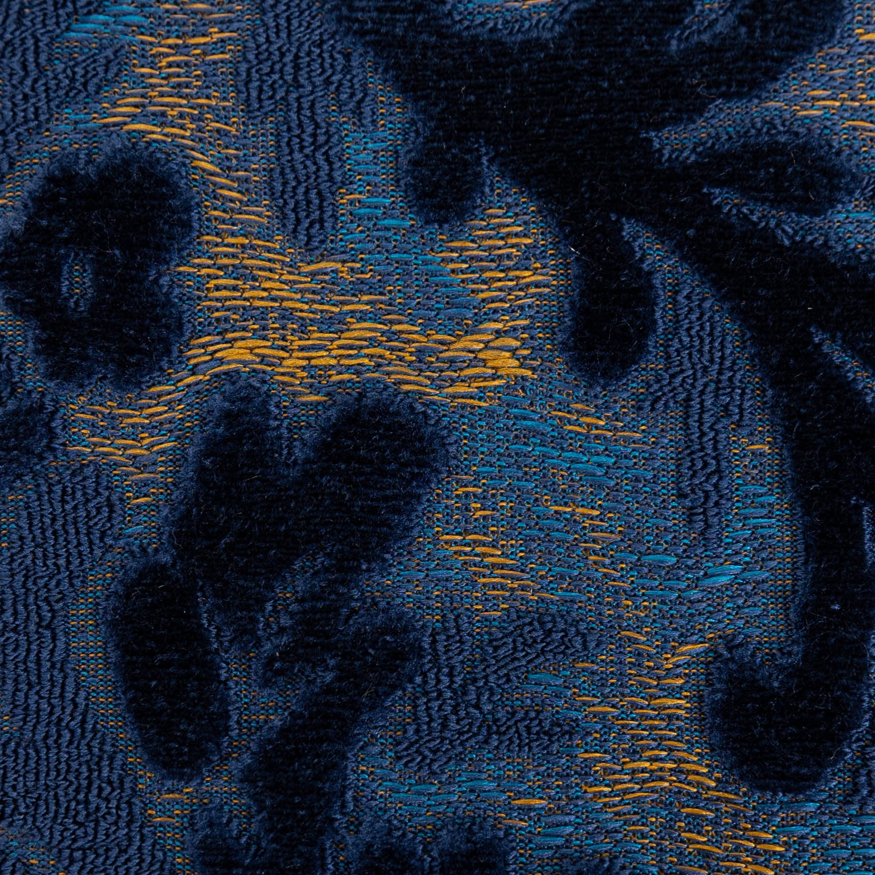 Burnout Velvet Navy Passport Cover Carpetbag of America detail