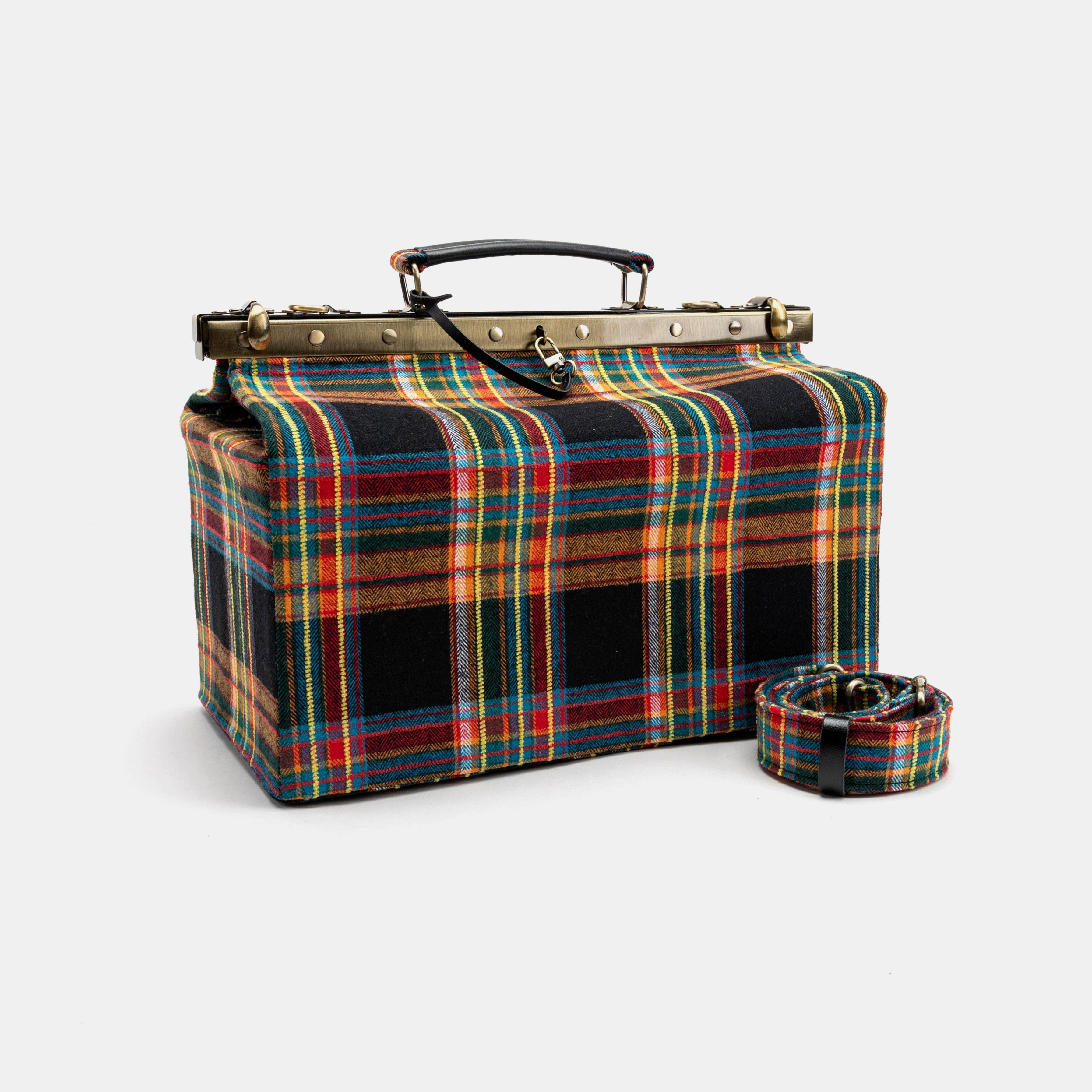 Tartan Stewart Black Genevieve Carpet Gladstone Bag MAIN