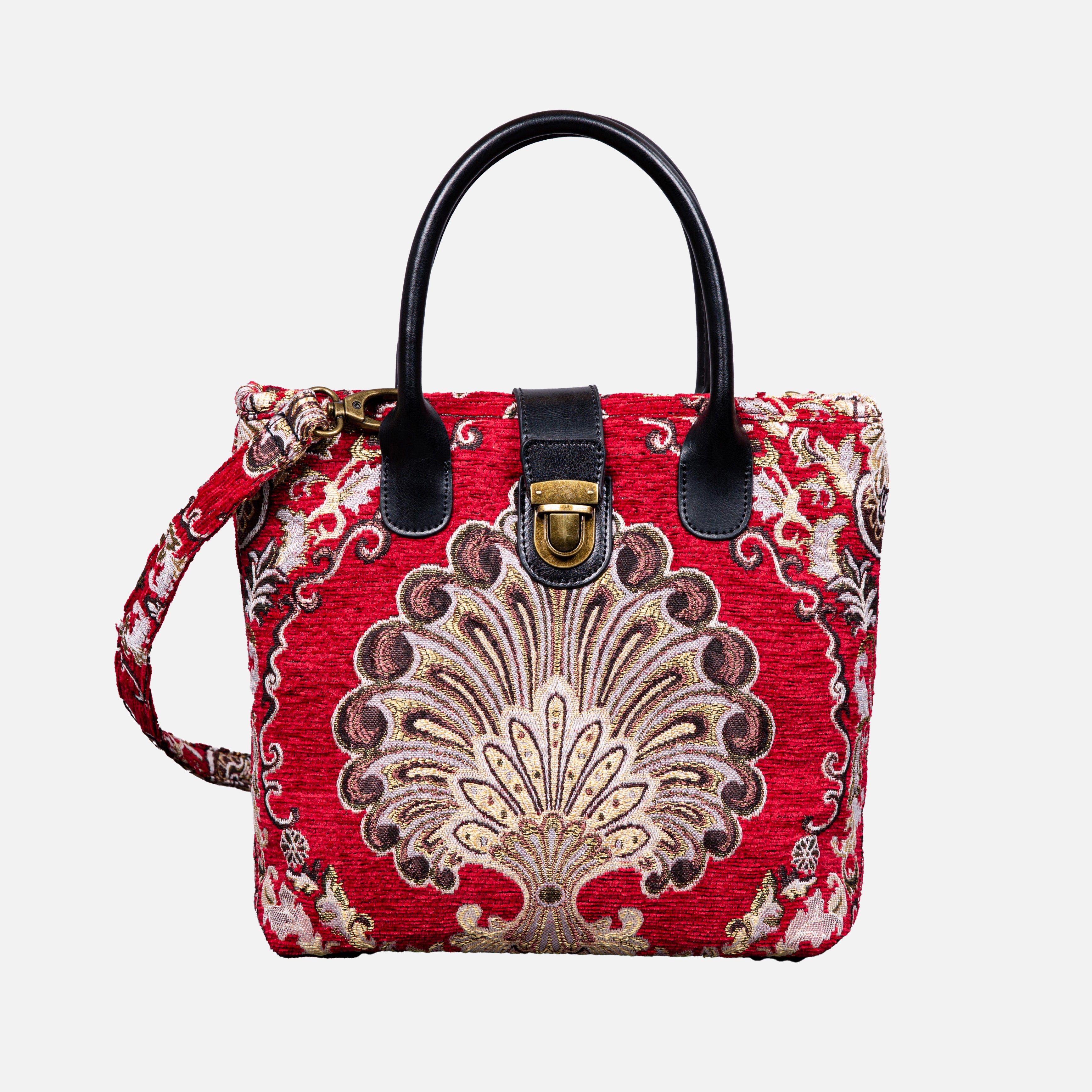 Nostalgia Red Tuck Lock Carpet Satchel carpet bag MCW Handmade