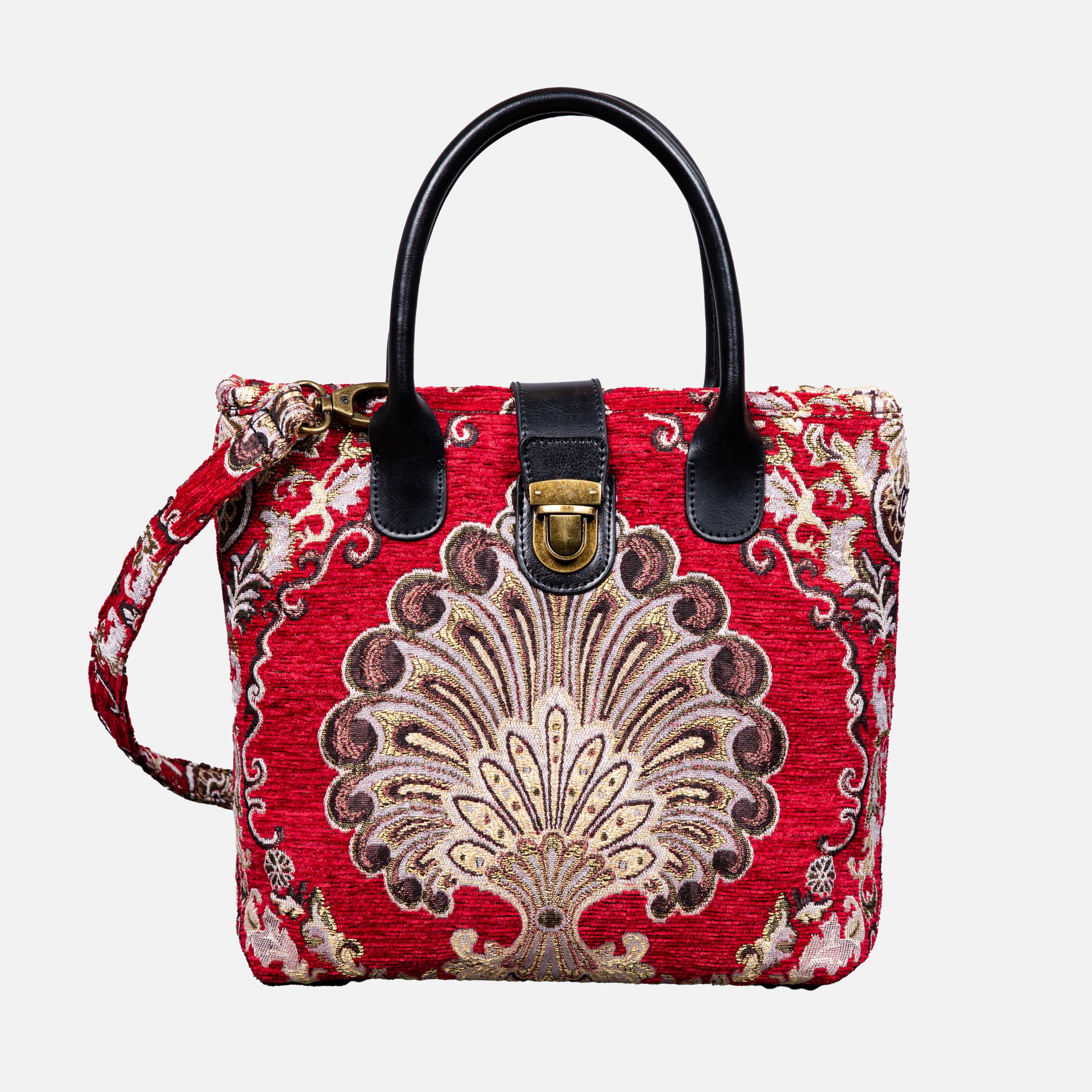 Nostalgia Red Tuck Lock Carpet Satchel carpet bag MCW Handmade