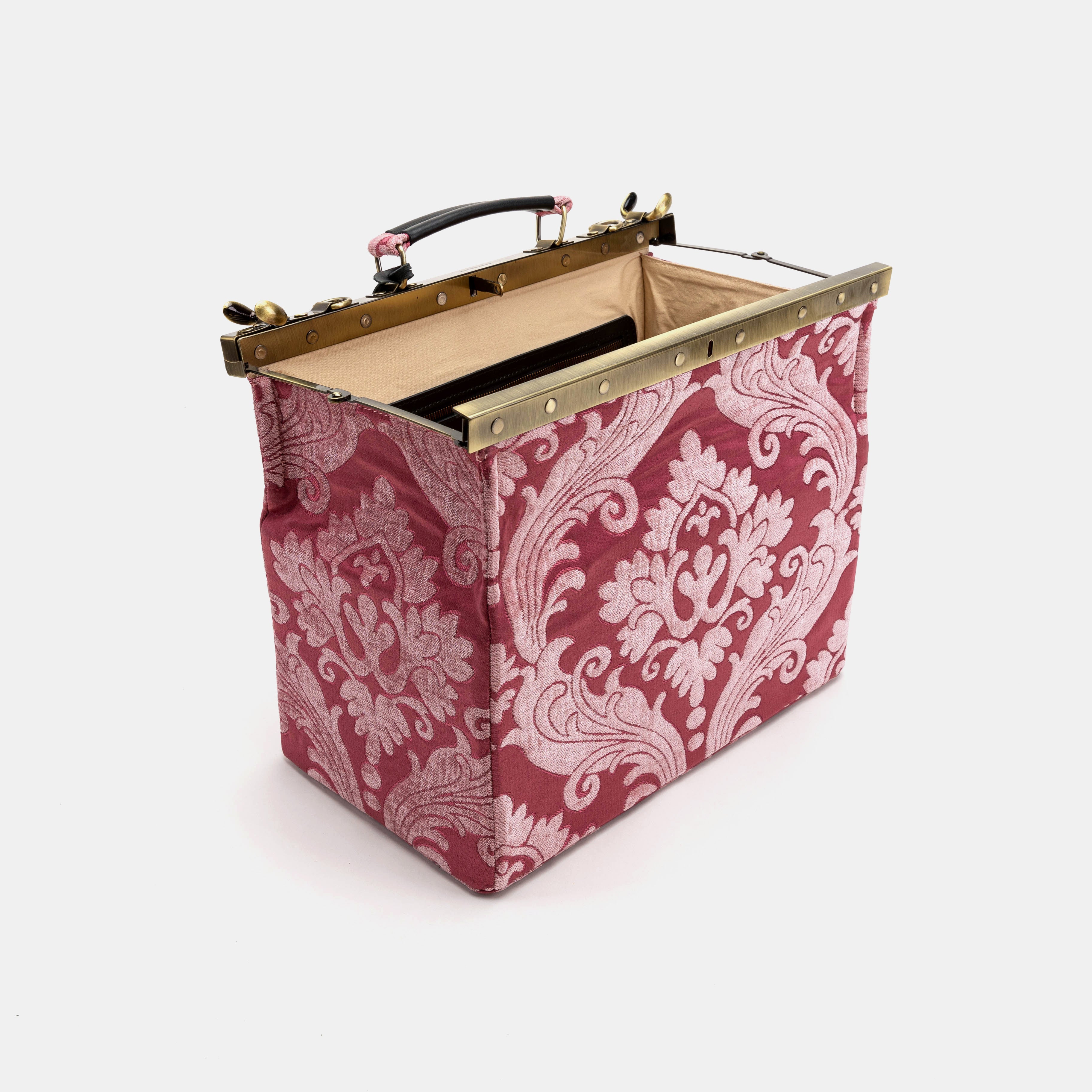Queen Rose Pink Genevieve Carpet Gladstone Bag open standing