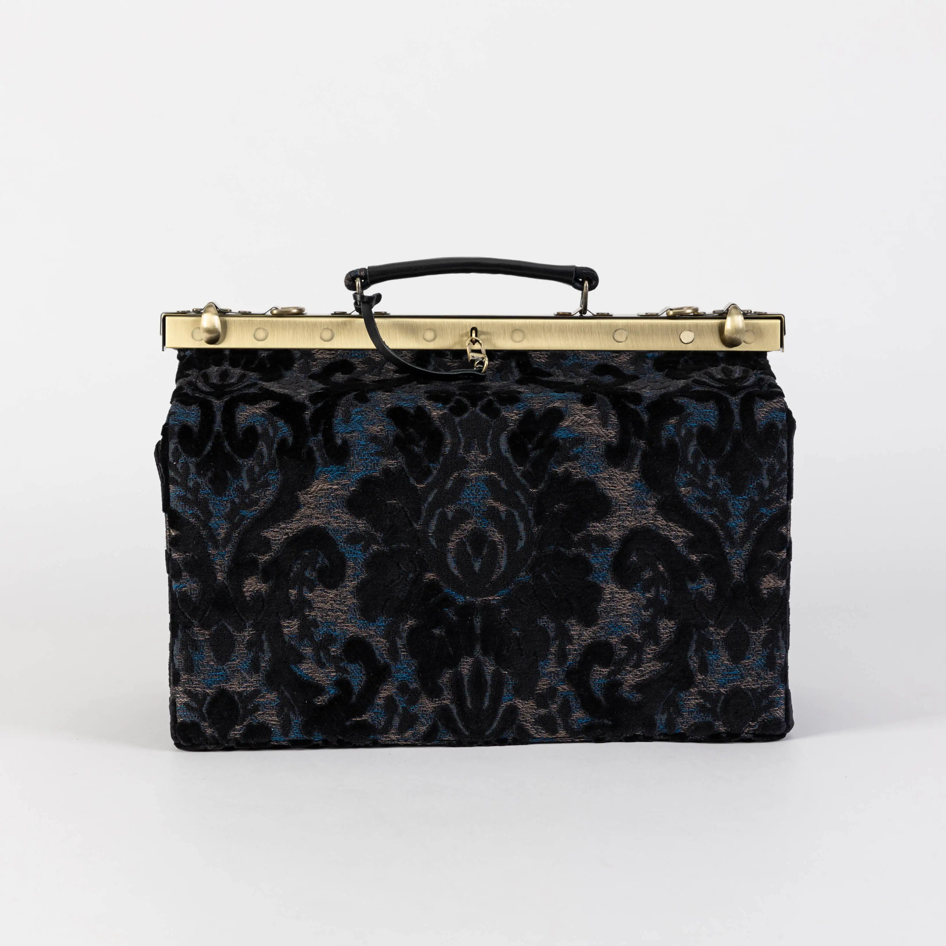 Burnout Velvet Black Genevieve Carpet Gladstone Bag of America front
