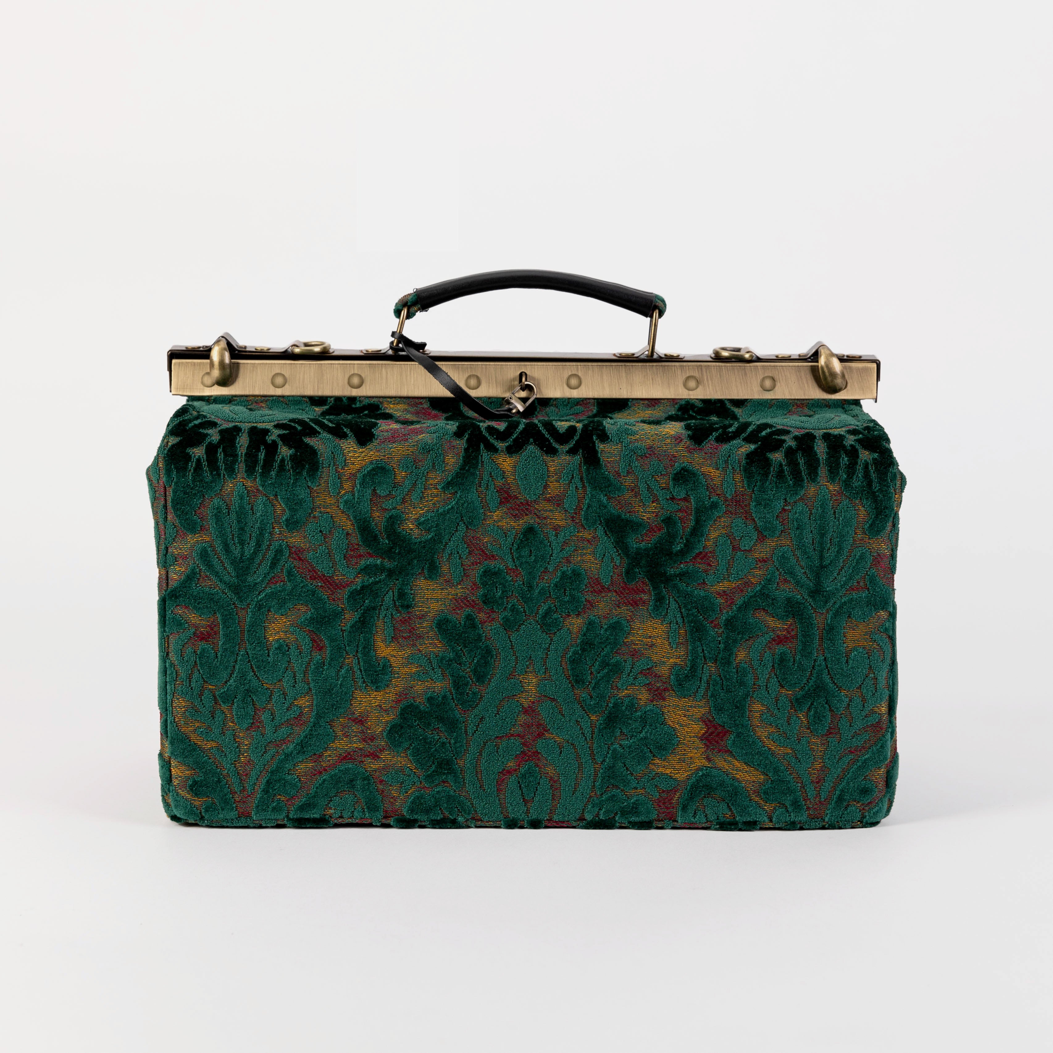 Burnout Velvet Jade Green Genevieve Carpet Gladstone Bag Doctor Bag of America front