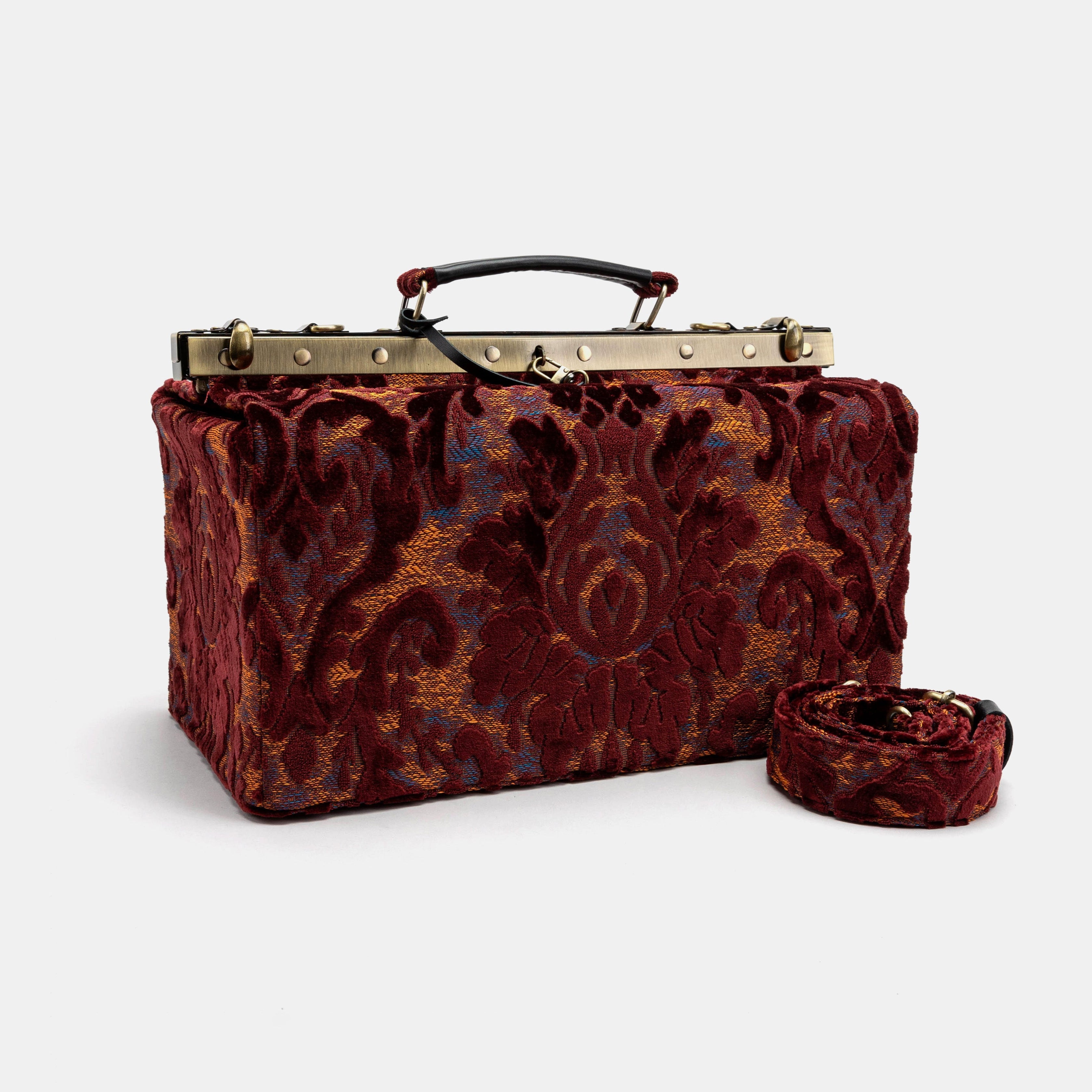 Burnout Velvet Wine Genevieve Carpet Gladstone Bag main