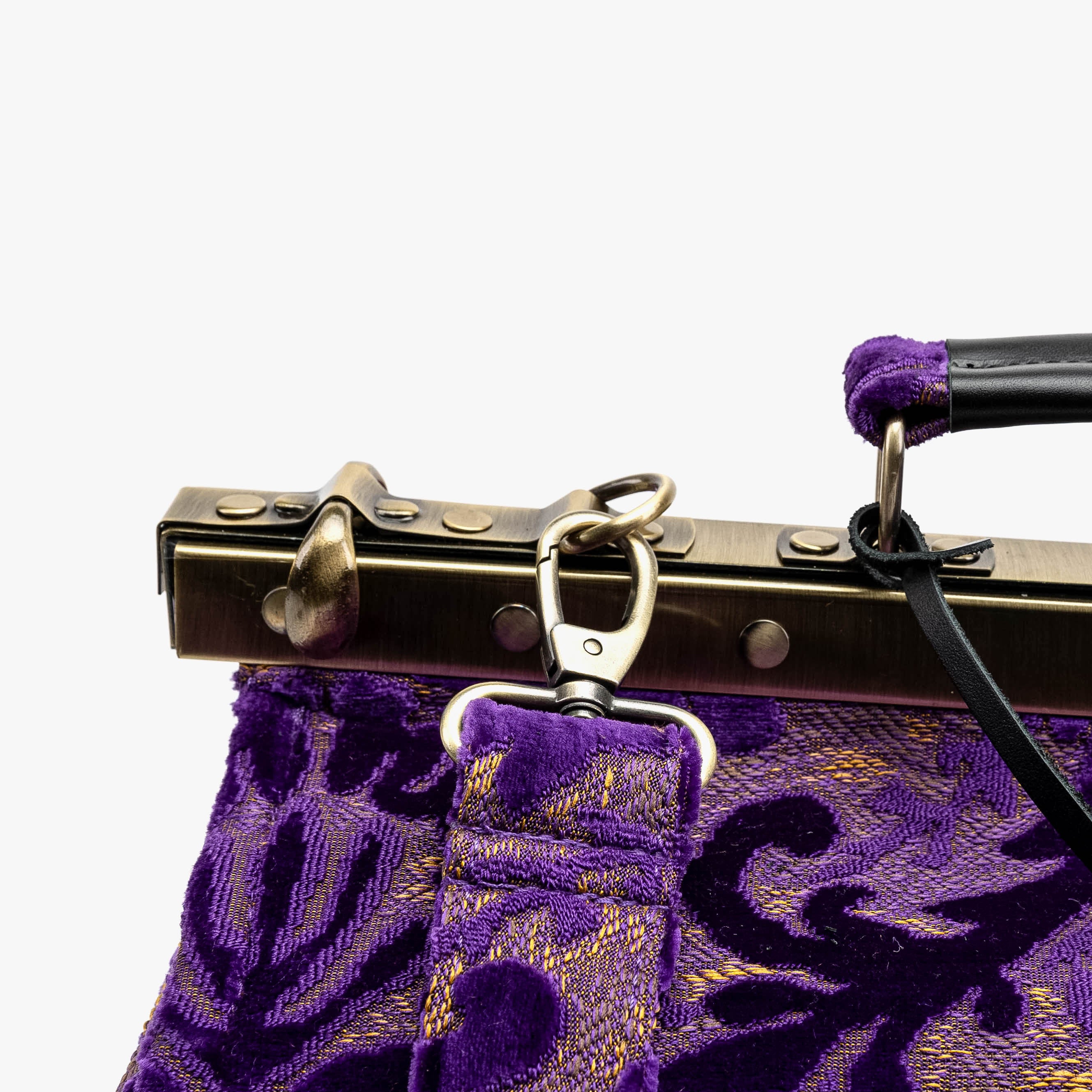 Burnout Velvet Purple Genevieve Carpet Gladstone Bag clasp