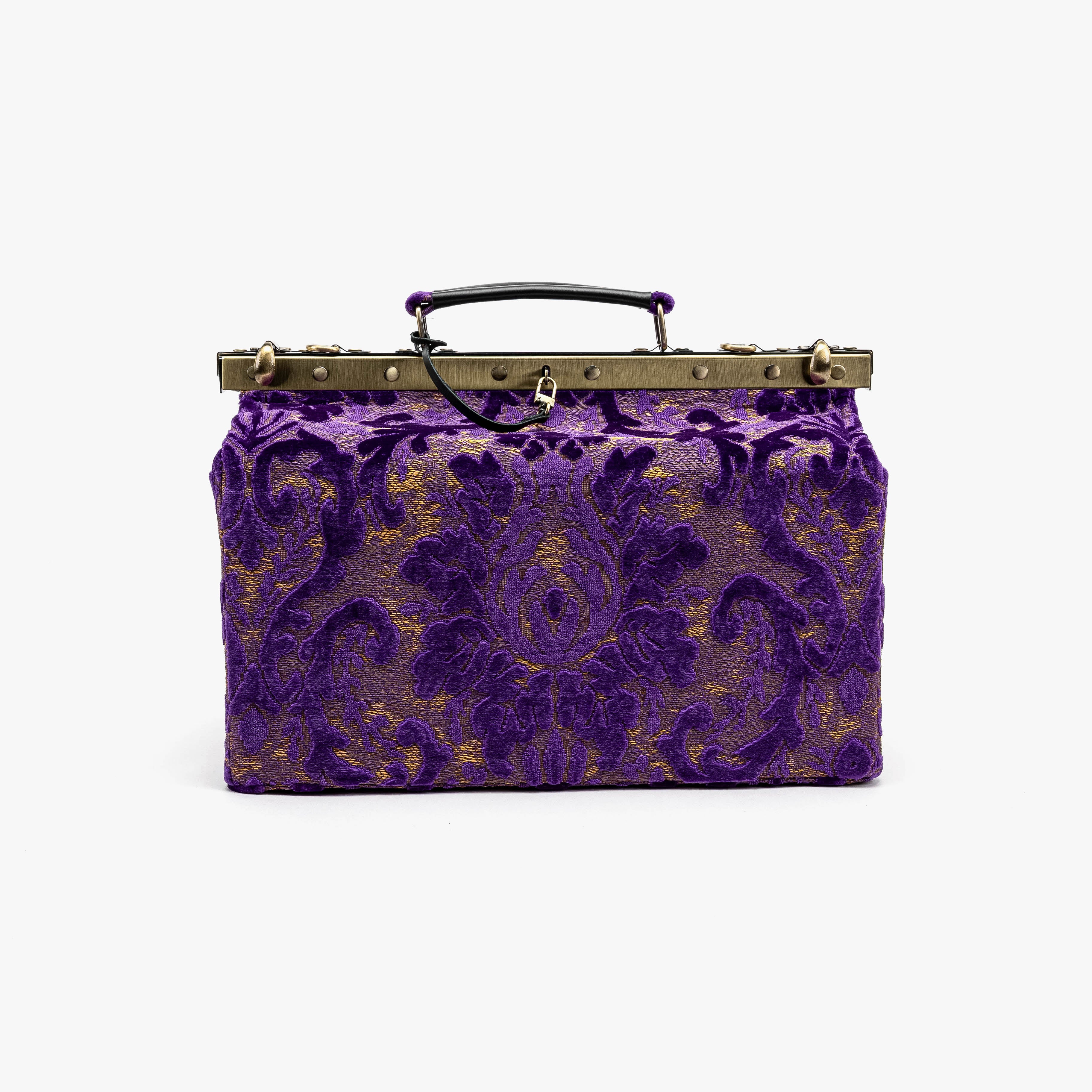 Burnout Velvet Purple Genevieve Carpet Gladstone Bag front