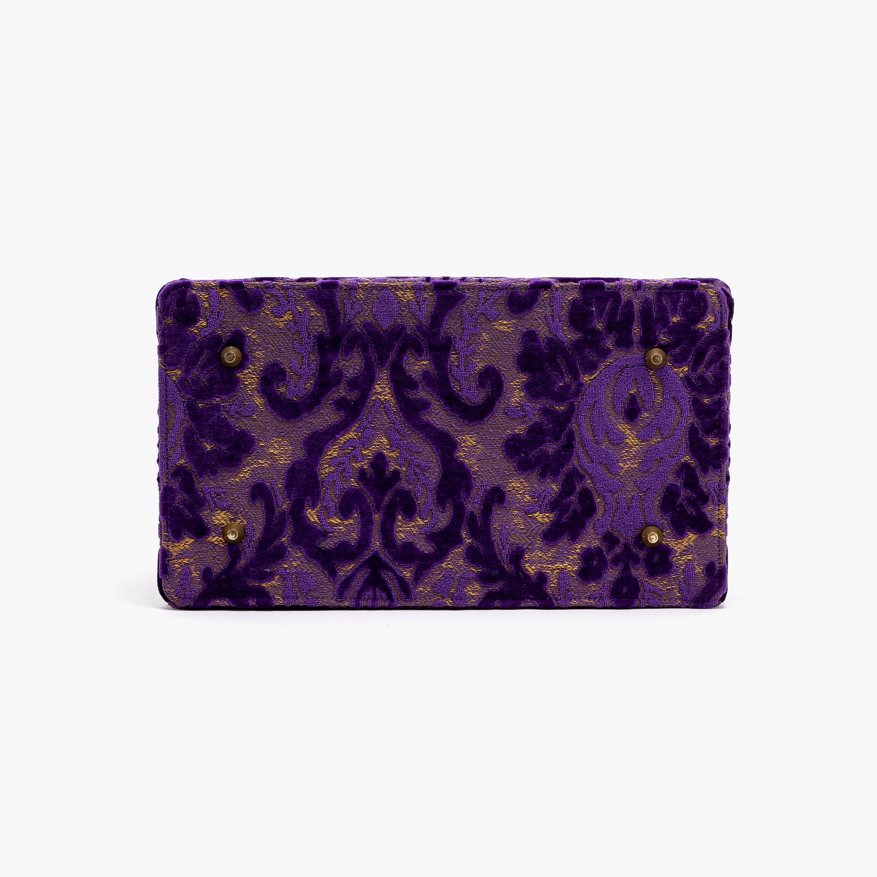 Burnout Velvet Purple Genevieve Carpet Gladstone Bag bottom