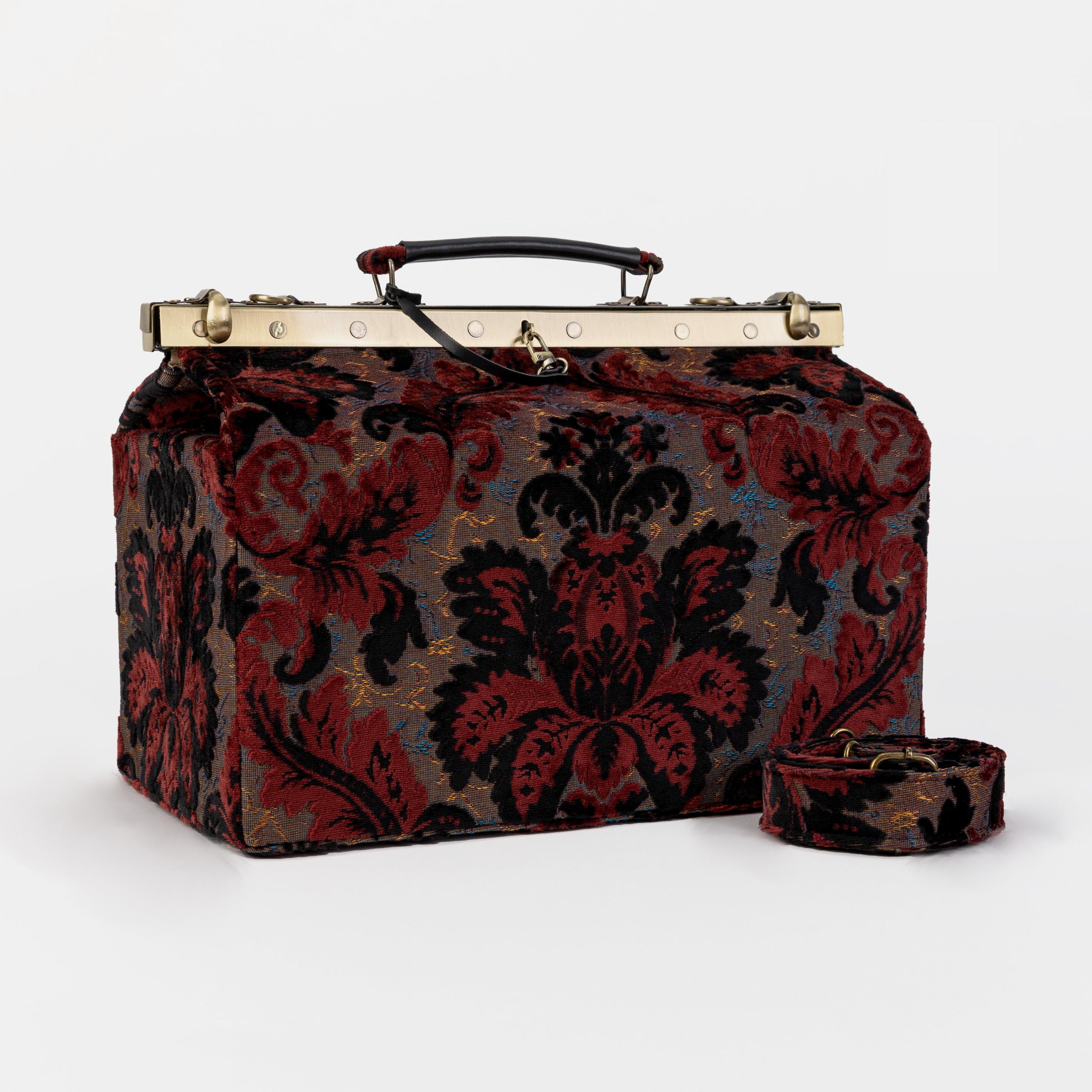 Burnout Velvet Revival Sephia Genevieve Carpet Gladstone Bag Doctor Bag of America main