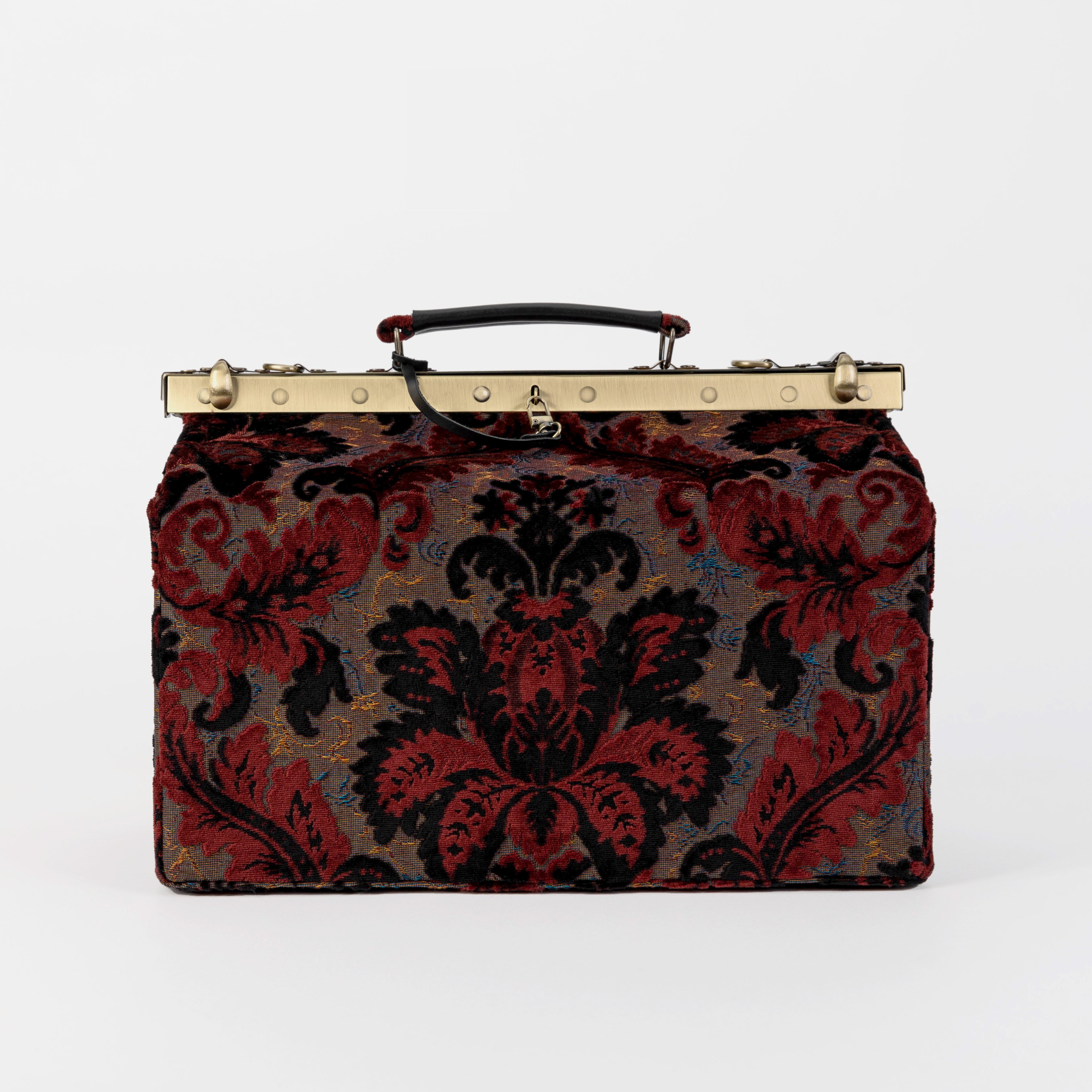 Burnout Velvet Revival Sephia Genevieve Carpet Gladstone Bag Doctor Bag of America front