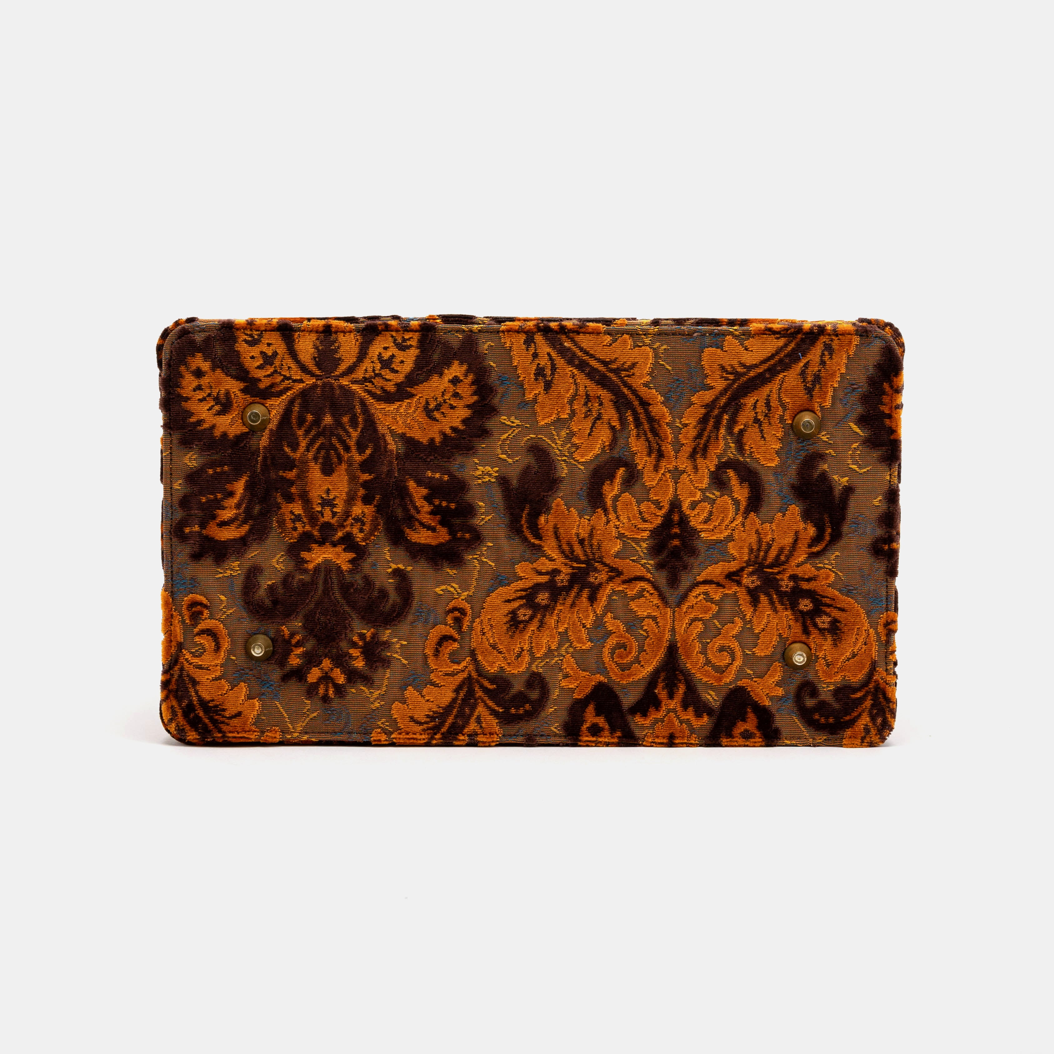 Gladstone Bag Carpet Doctor Bag Victorian Weekender Bag Shoulder Frame Bag Genevieve Burnout Velvet Revival Sienna Carpetbagger Carpetbag of America bottom