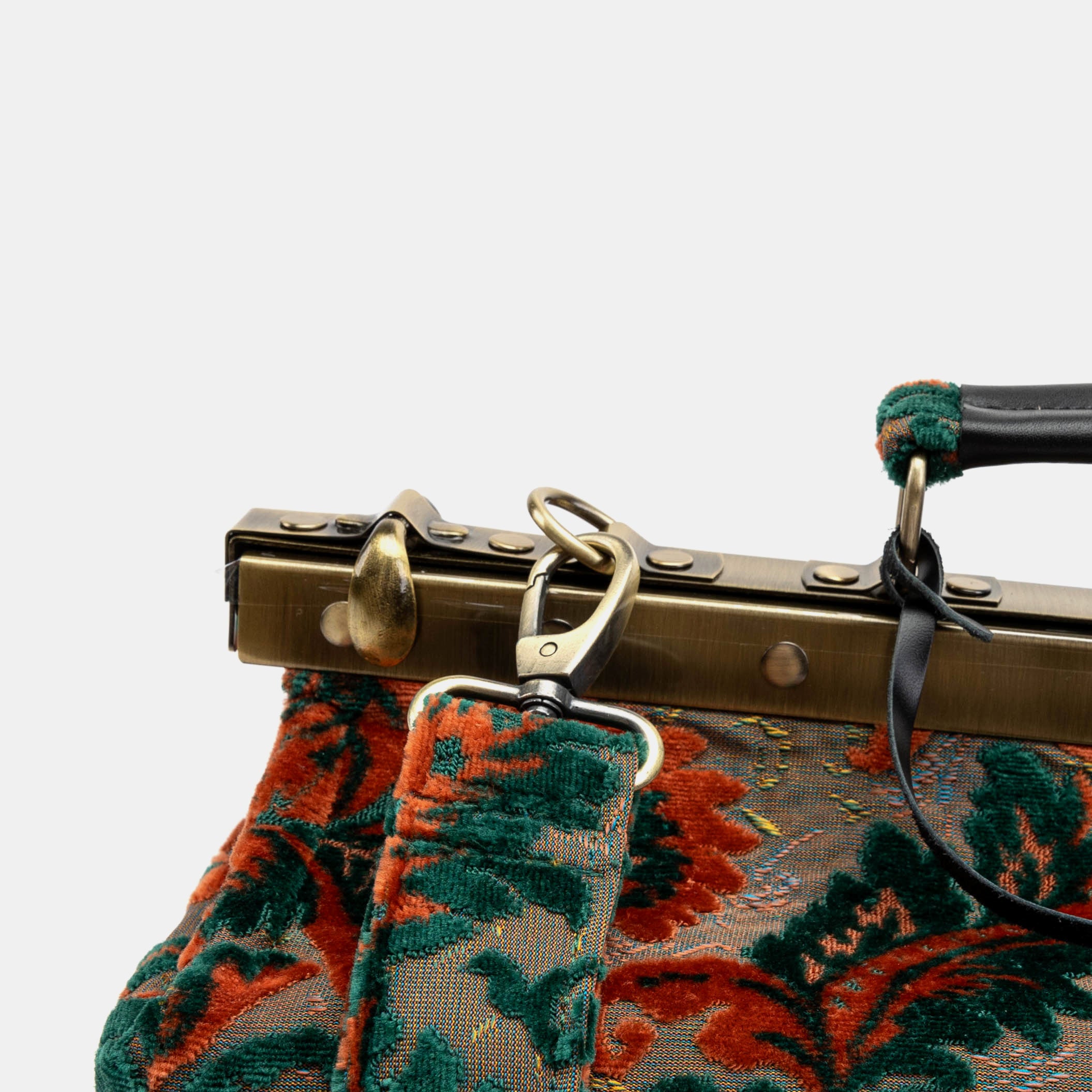 Burnout Velvet Revival Jade Genevieve Carpet Gladstone Bag clasp