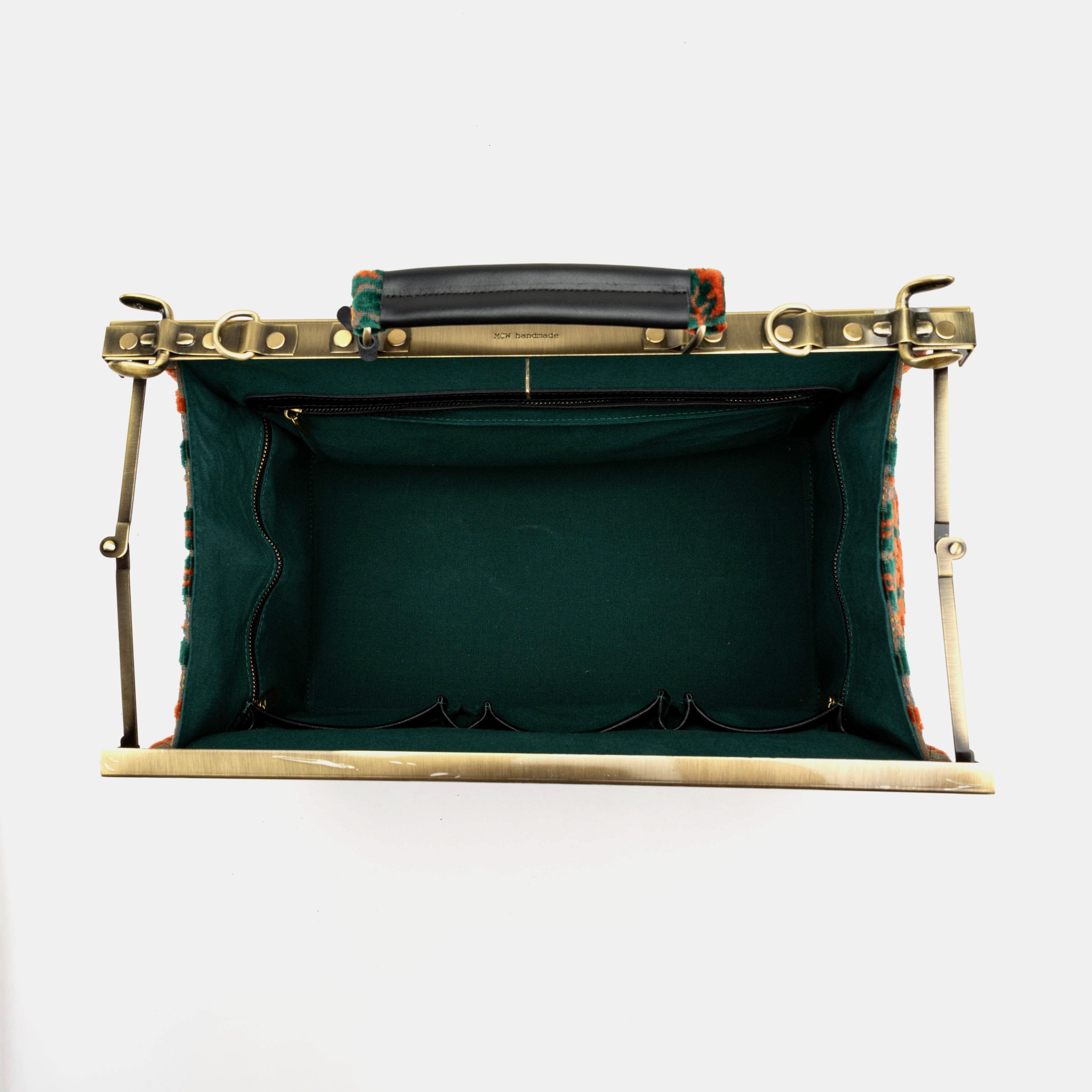 Burnout Velvet Revival Jade Genevieve Carpet Gladstone Bag inside