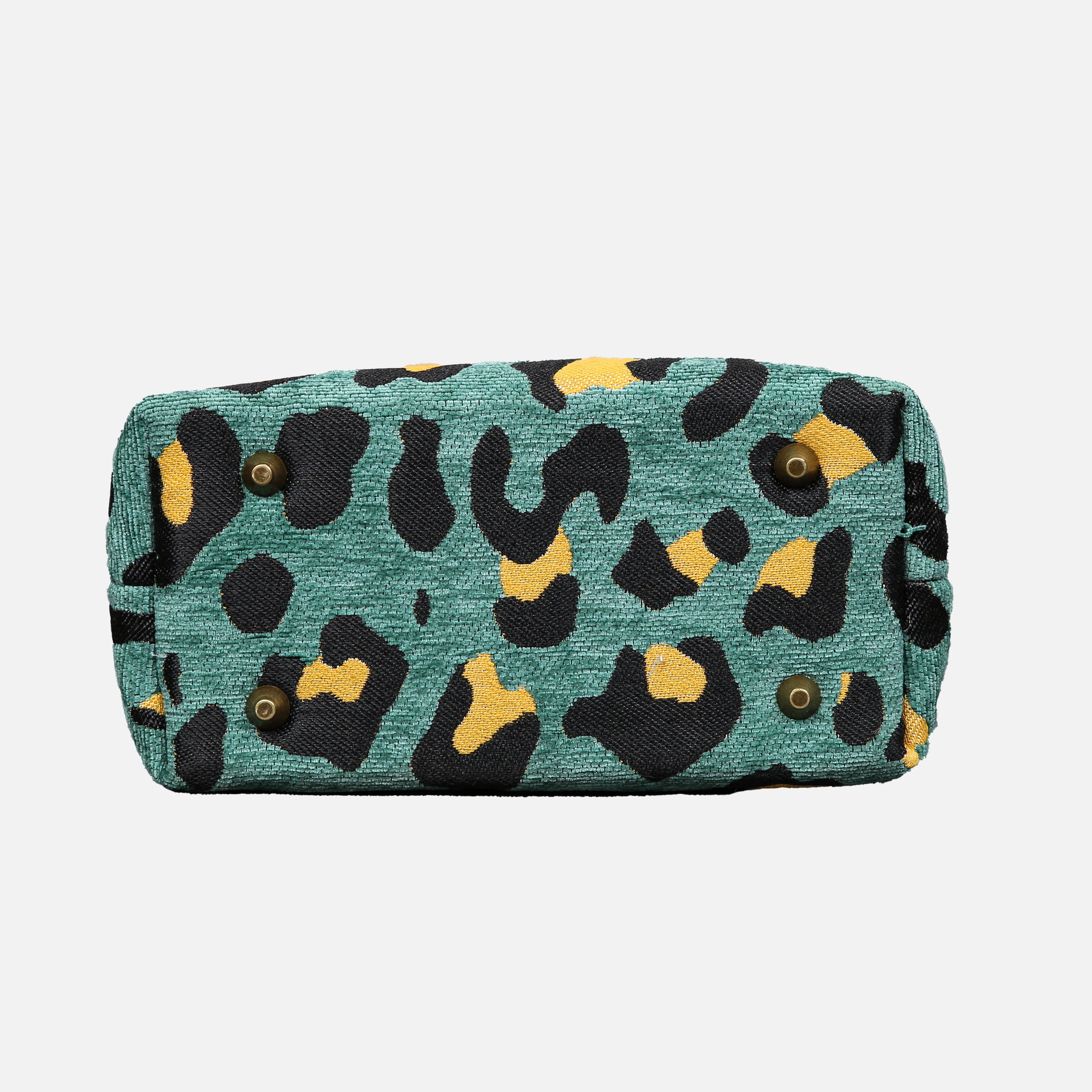 Leopard Green Tuck Lock Carpet Satchel carpet bag MCW Handmade-3