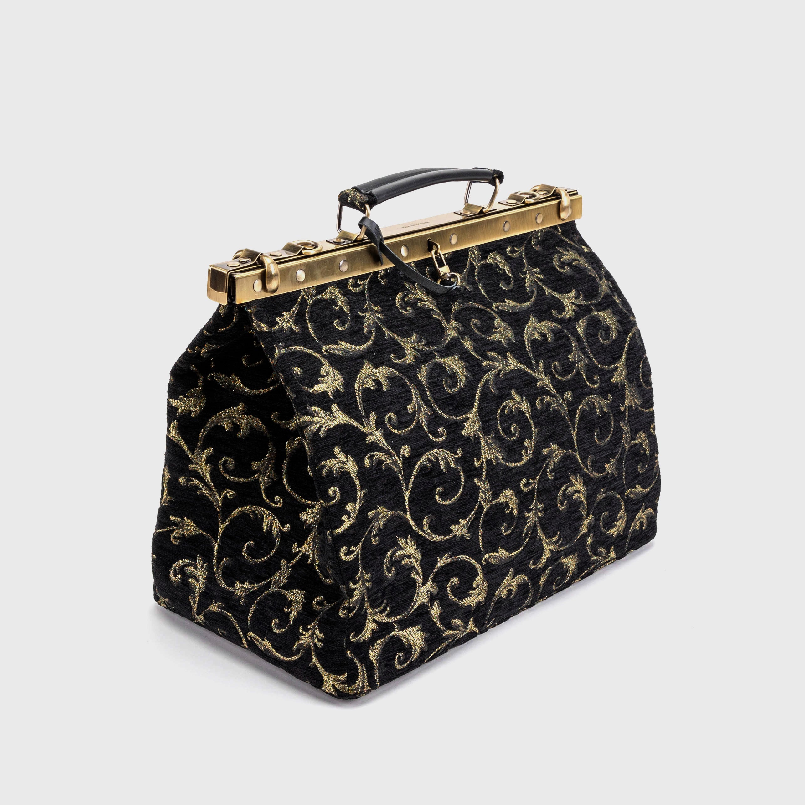 Vintage Scroll Black Green Celine Carpet Gladstone Bag of America front side