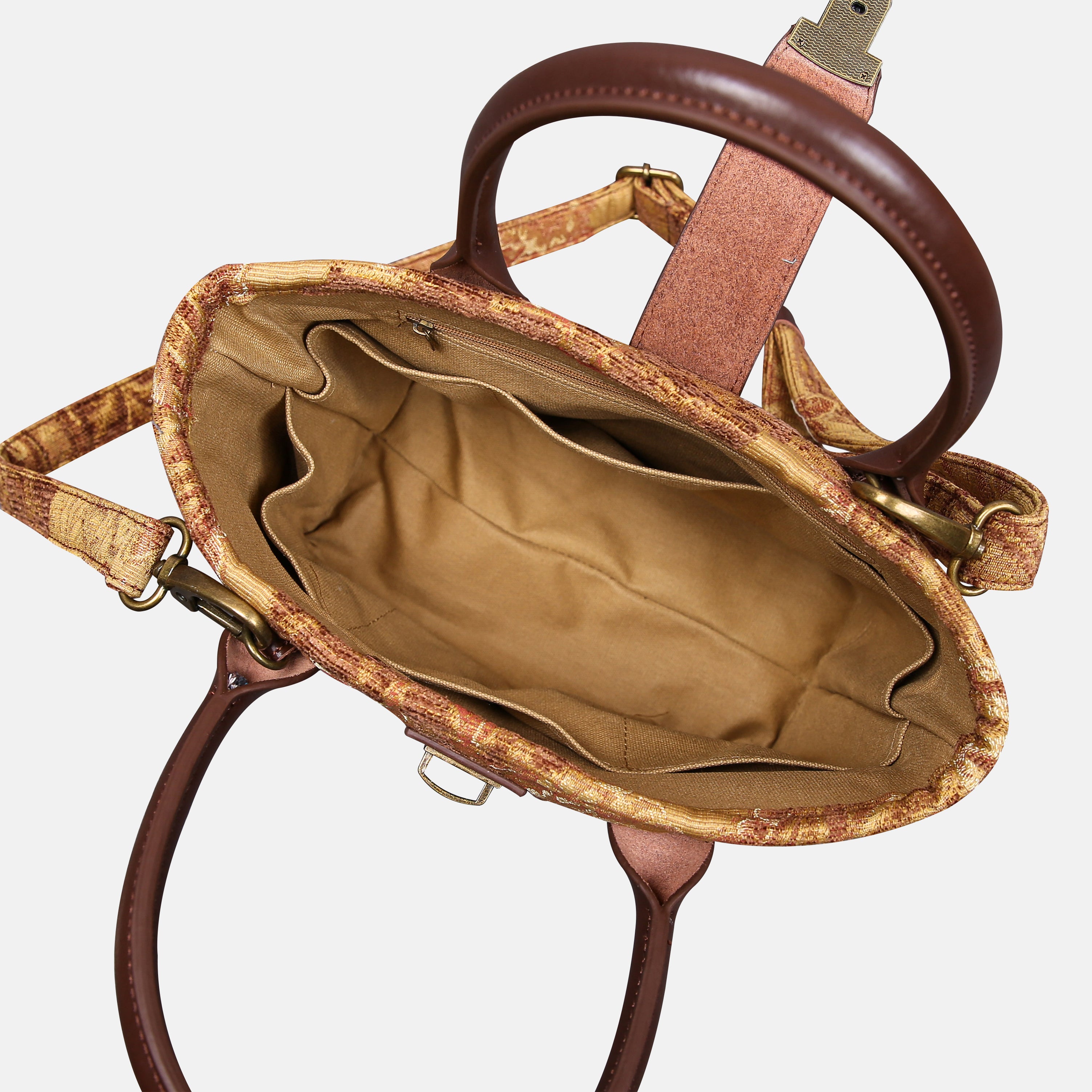 Floral Vintage Tuck Lock Carpet Satchel carpet bag MCW Handmade-4