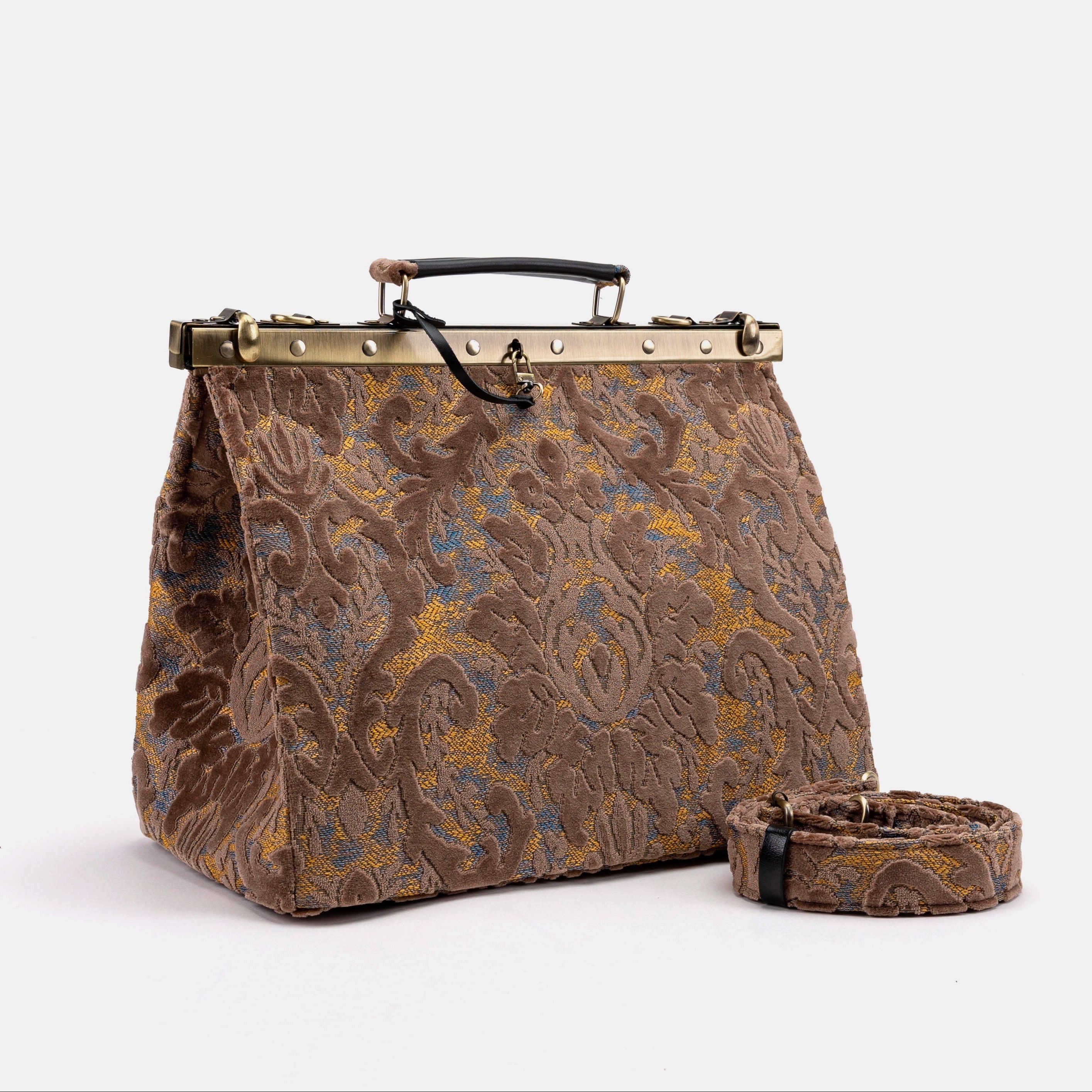 Burnout Velvet Camel Celine Carpet Gladstone Bag main